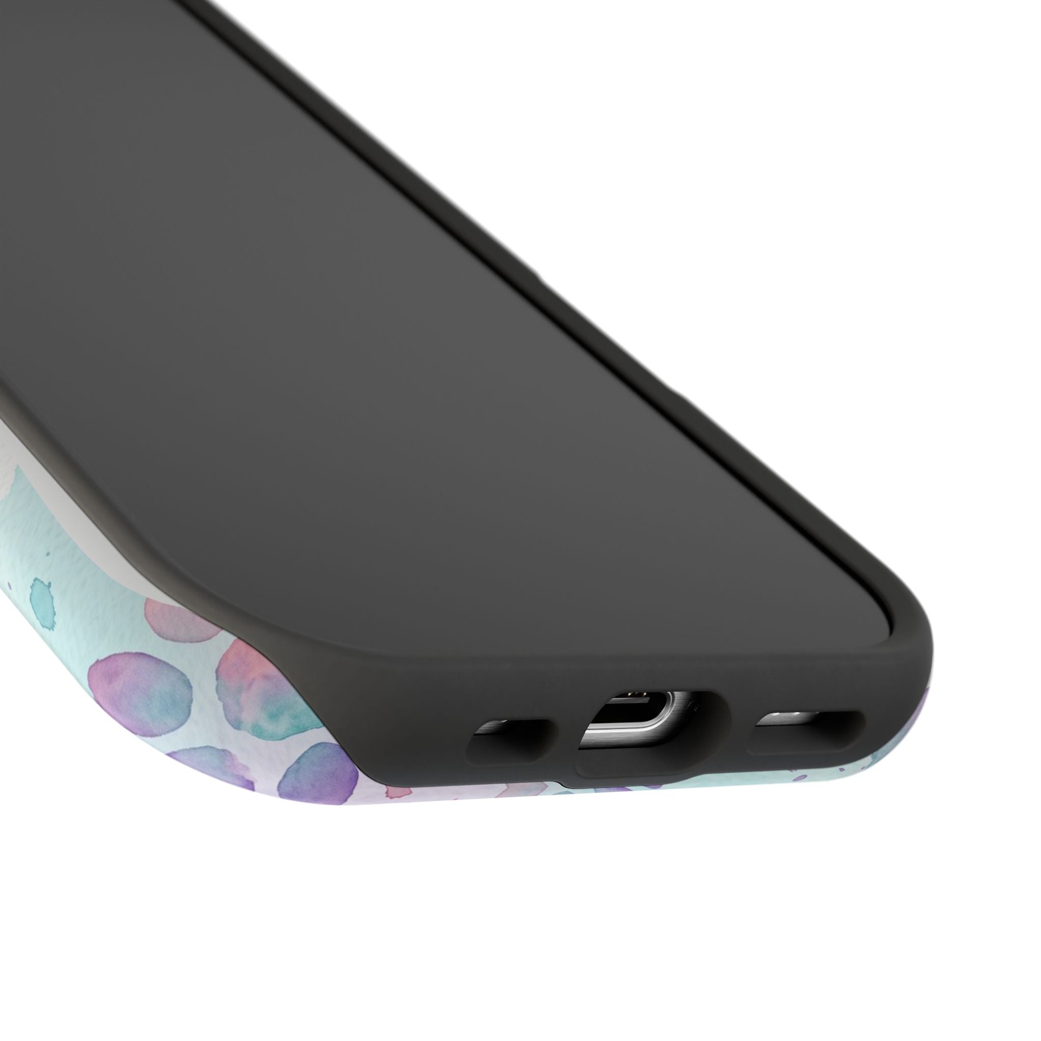Watercolor Paw Print Phone Case — Impact-Resistant Wireless Charging Cover