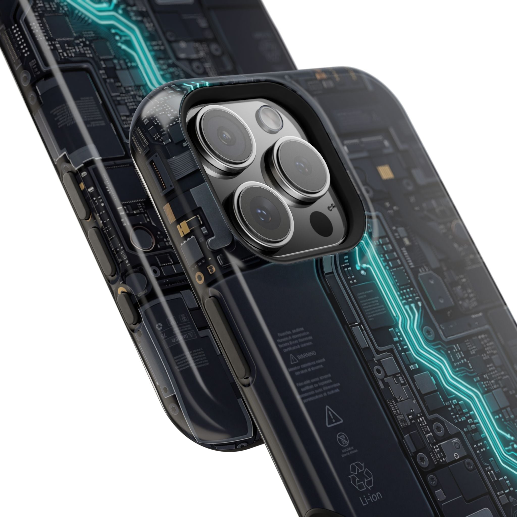 Cyan Bolt Electrician Phone Case — Electric Circuit Wireless Charging Cover