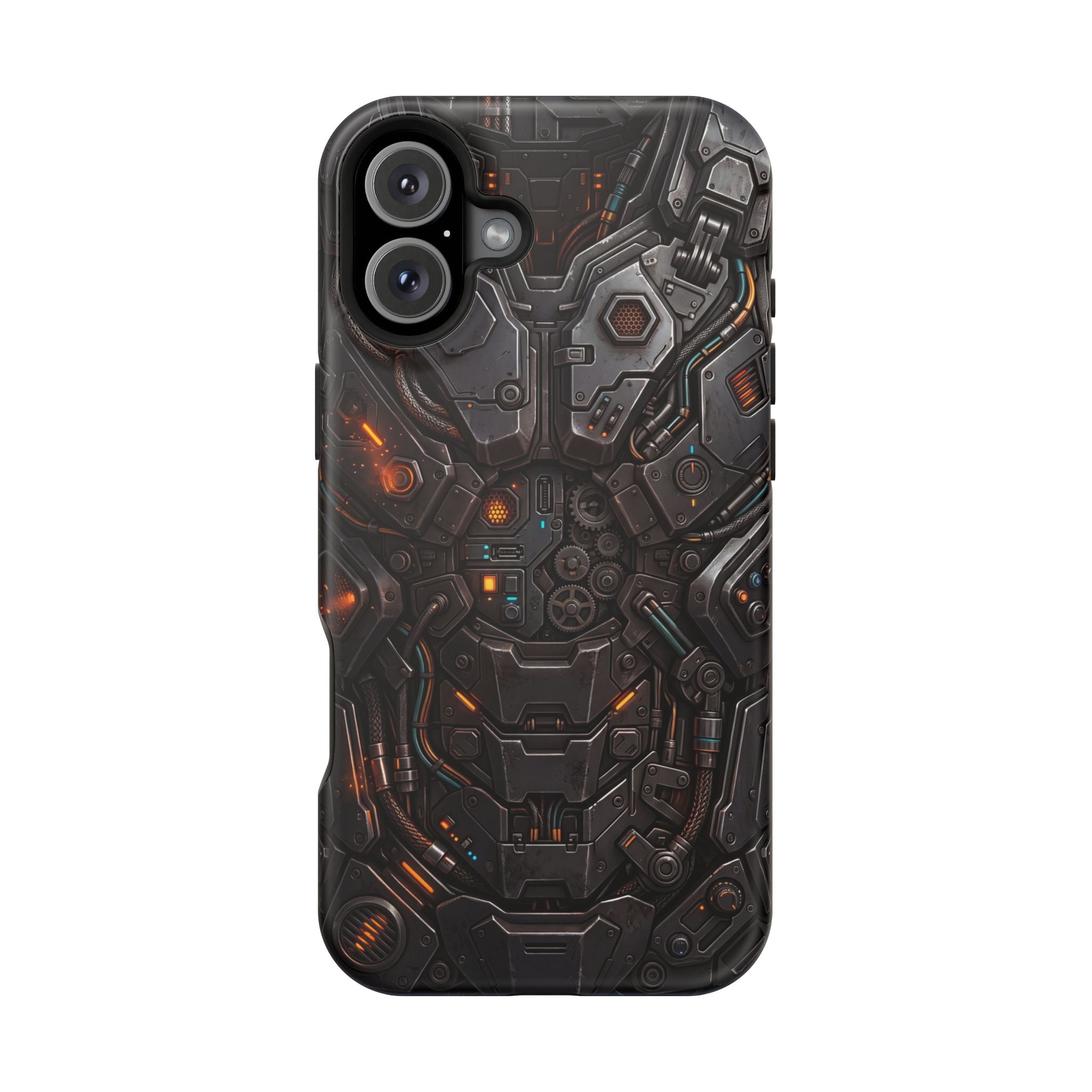 Mech Armor Phone Case — Industrial Circuit Wireless Charging Cover