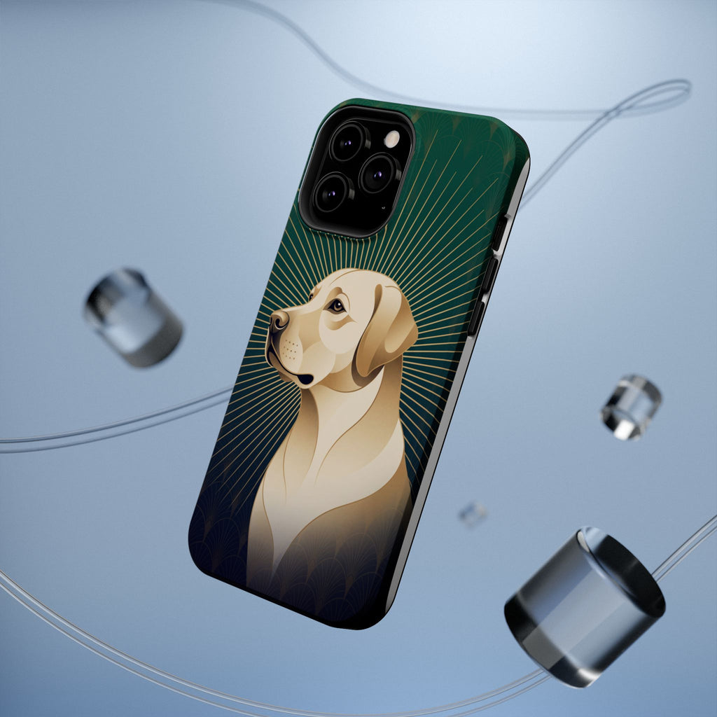 Art Deco Labrador Phone Case — Tough Magnetic Case with Wireless Charging