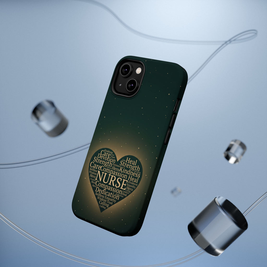 Nurse Heart Word and Art Phone Case — Impact-Resistant Wireless Charging Cover