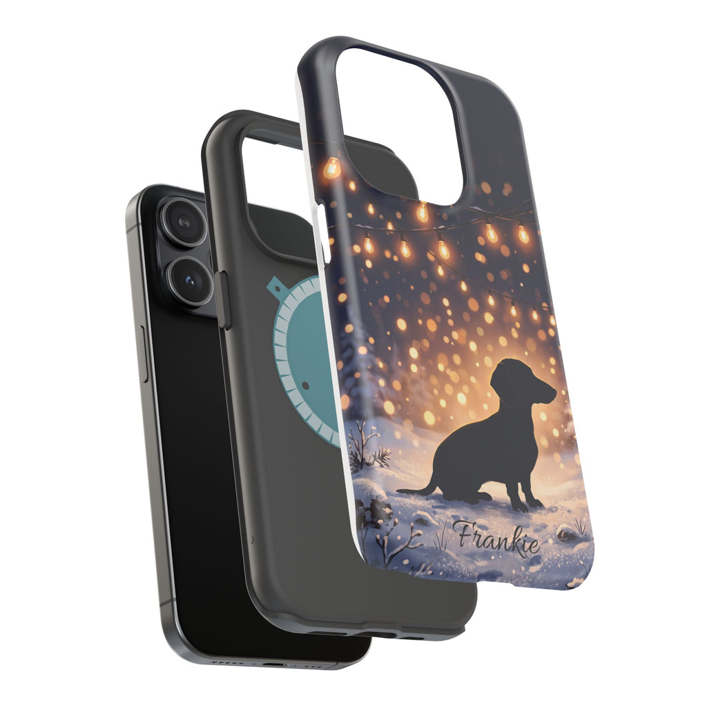 Personalized Dachshund Golden Sparks Phone Case — Wireless Charging Cover