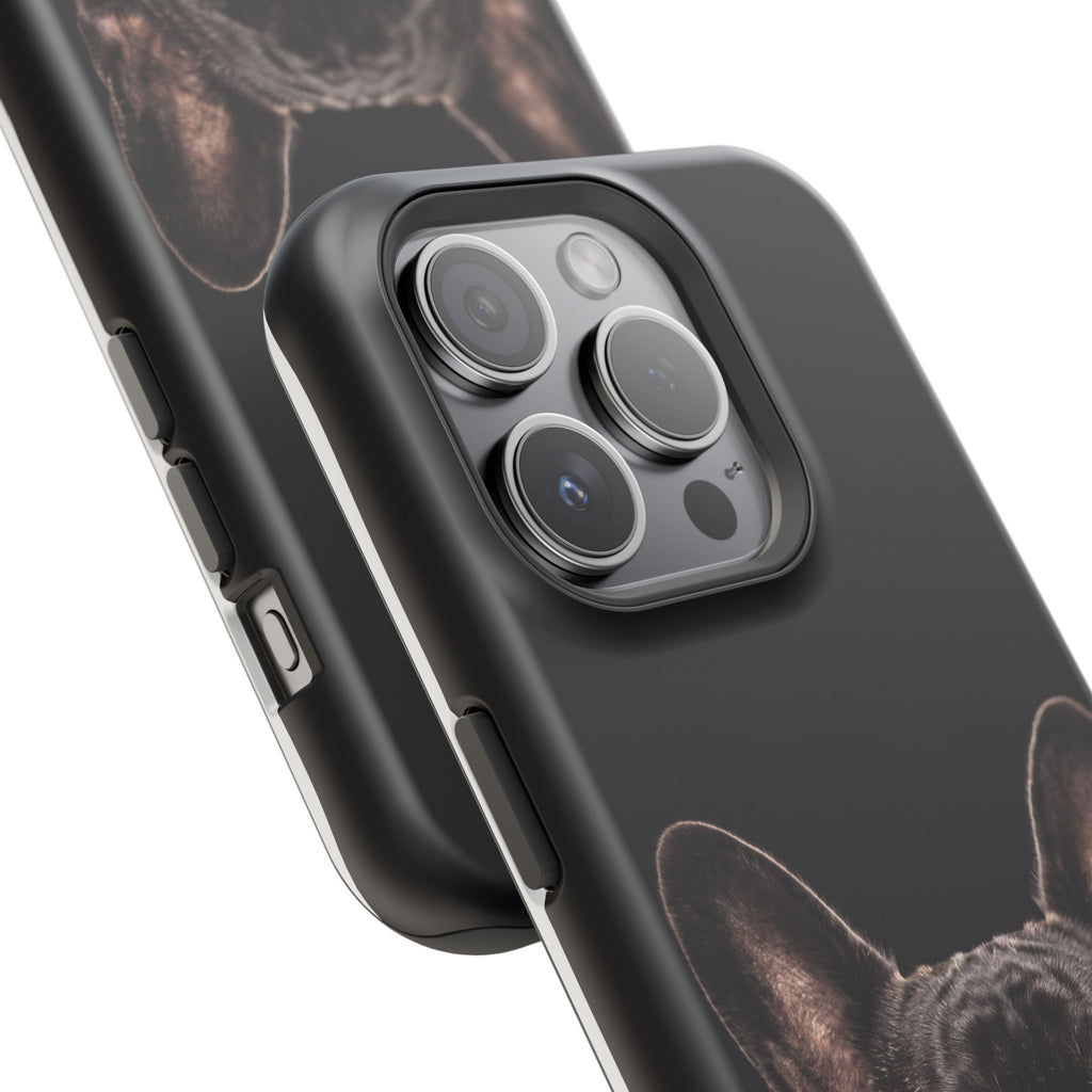 Black French Bulldog Phone Case — Impact-Resistant Wireless Charging Cover