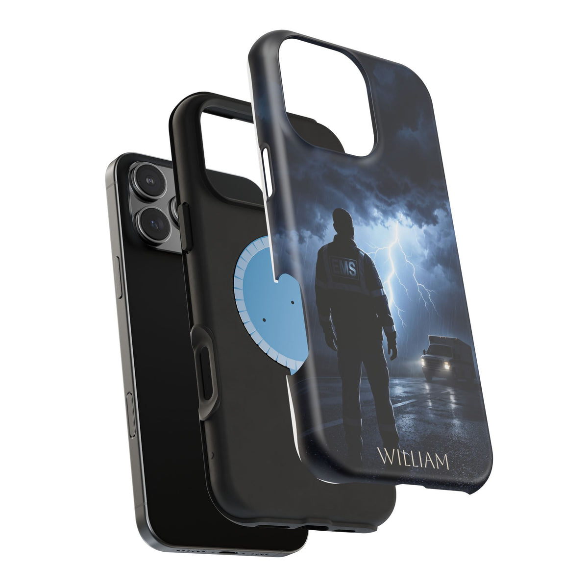 Personalized Lightning Storm EMS Phone Case — Wireless Charging Cover