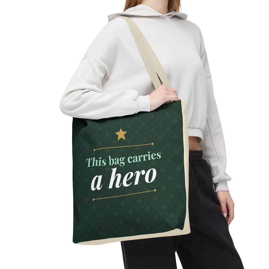 This Bag Carries a Hero Tote | Nurse Gift Tote Bag | Essential Worker Appreciation Gift | Premium Polyester Carry-All