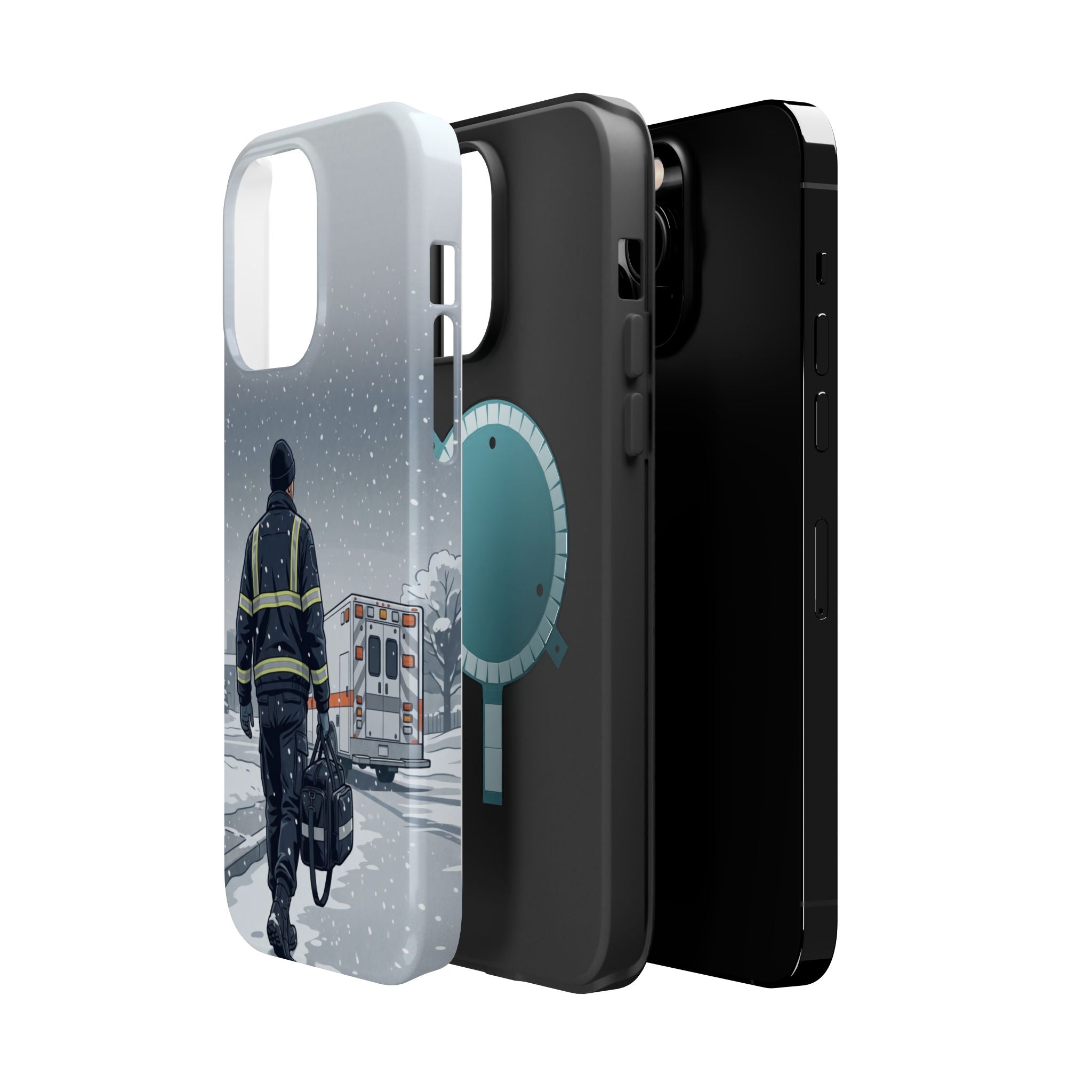 Bold Paramedic/EMT Portrait Phone Case — Magnetic Wireless Charging Cover