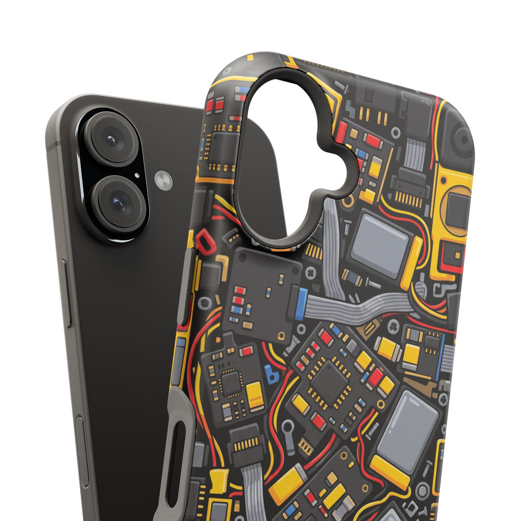 Voltage Board Phone Case — Yellow Circuit Wireless Charging Cover