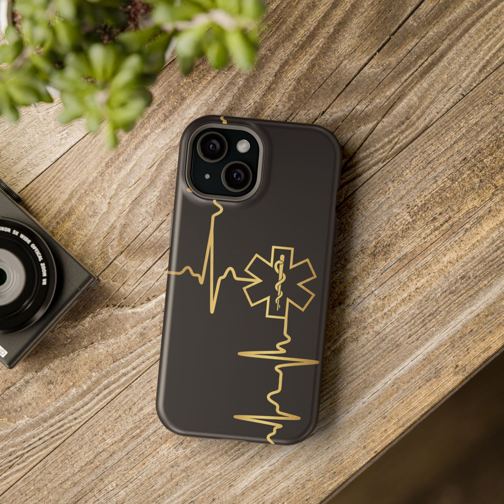 Paramedic/EMT Heartbeat Line Phone Case — Magnetic Wireless Charging Cover