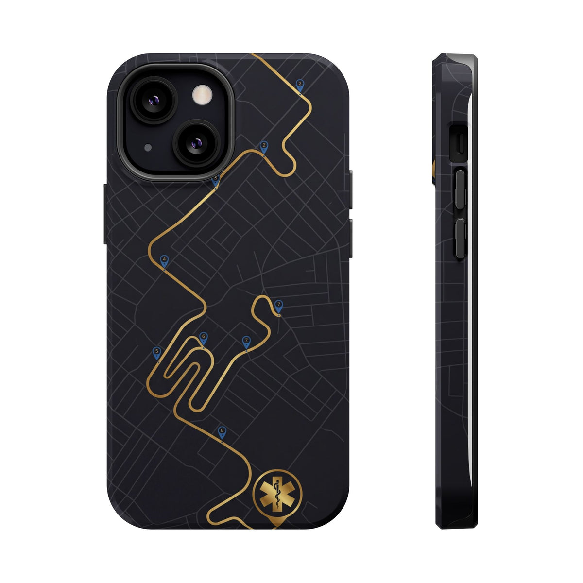 Paramedic/EMT Route Line Phone Case — Magnetic Wireless Charging Cover