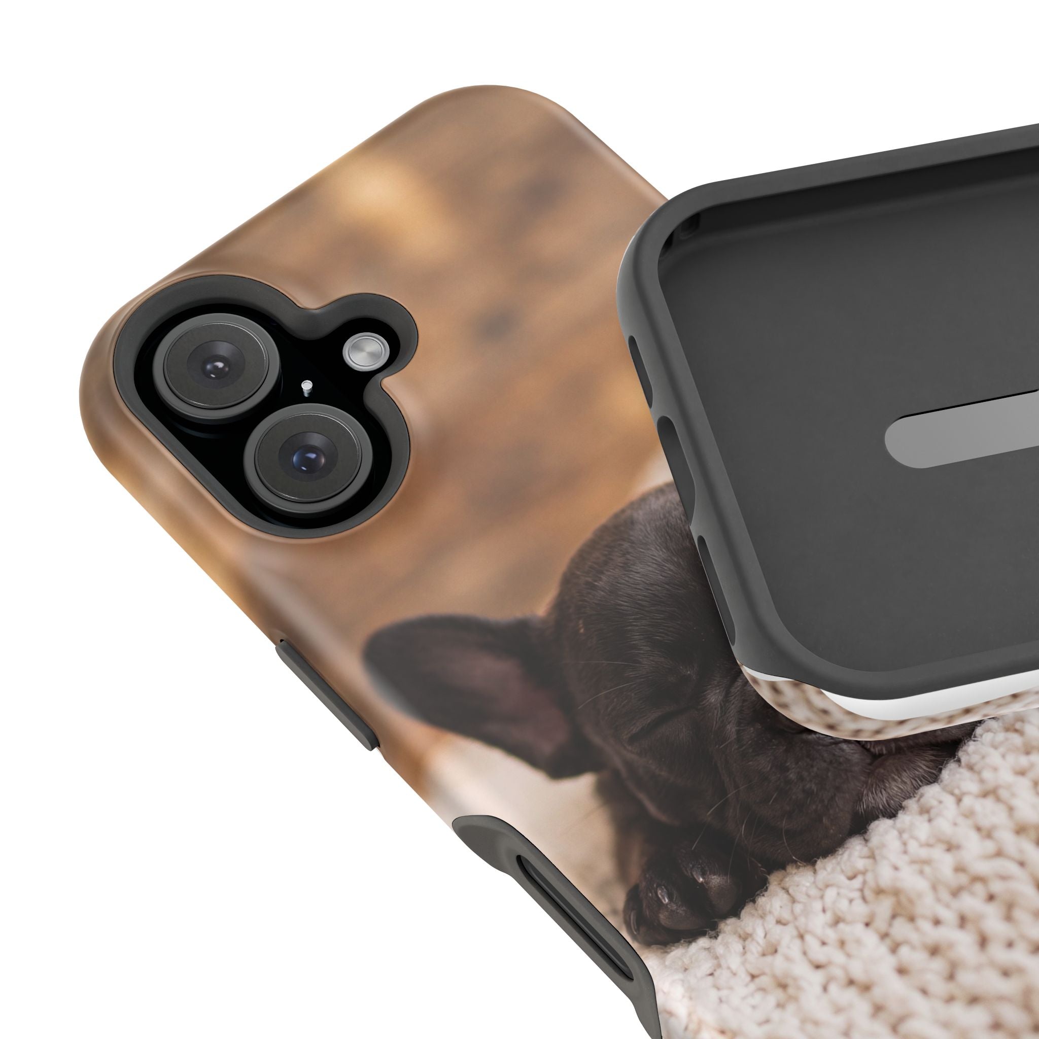 Sleepy French Bulldog Phone Case — Impact-Resistant Wireless Charging Cover