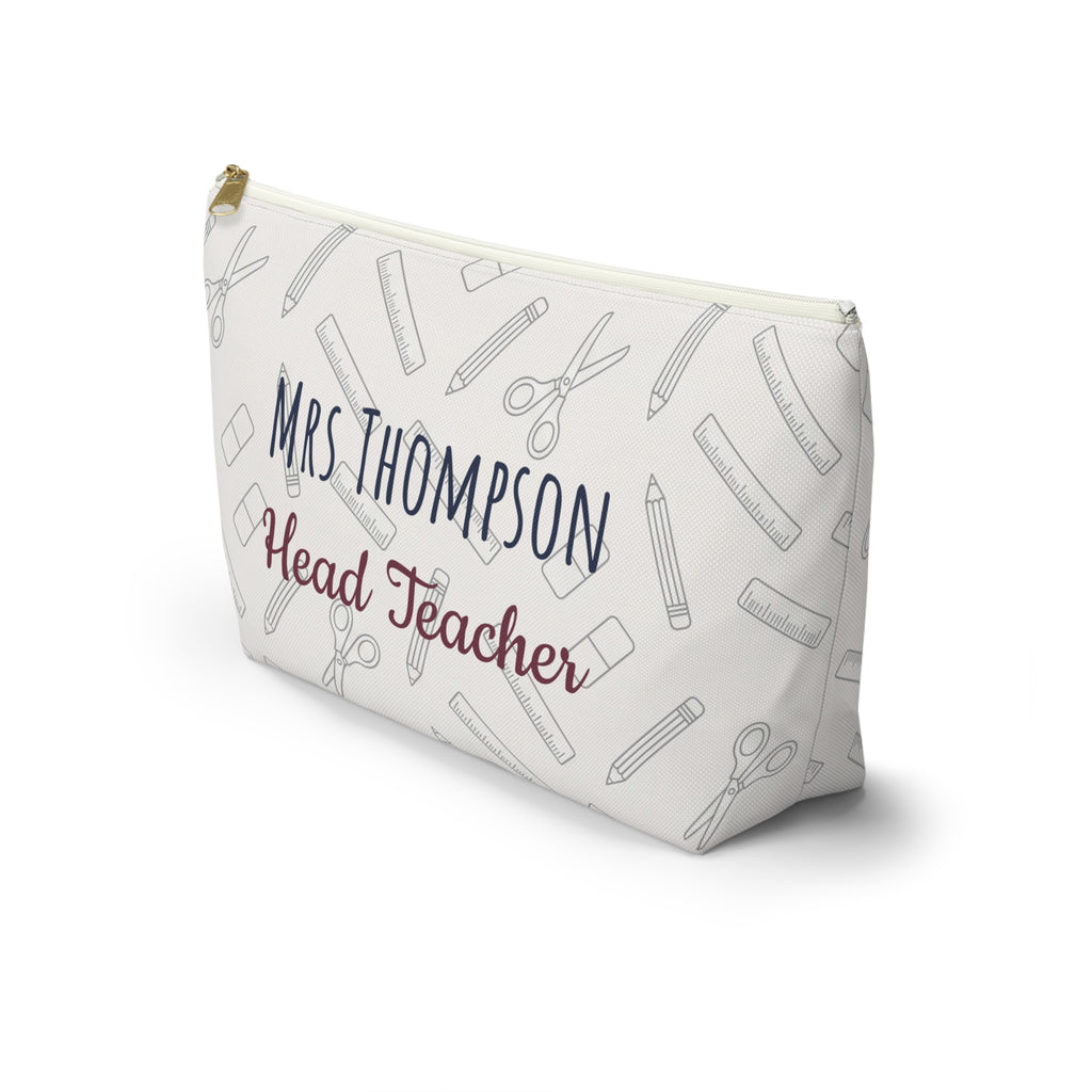 Personalized Teacher Gift Pouch – Custom Name Makeup Bag for Teachers