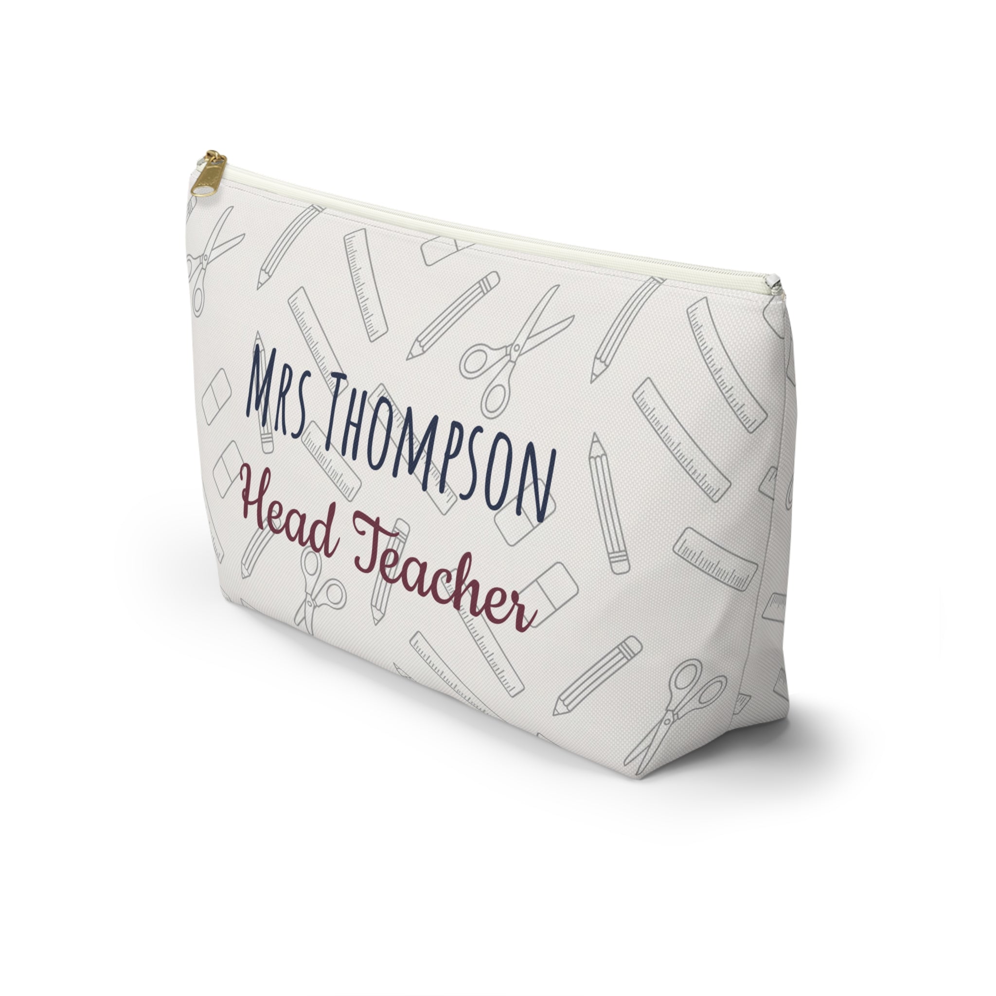 Personalized Teacher Gift Pouch – Custom Name Makeup Bag for Teachers