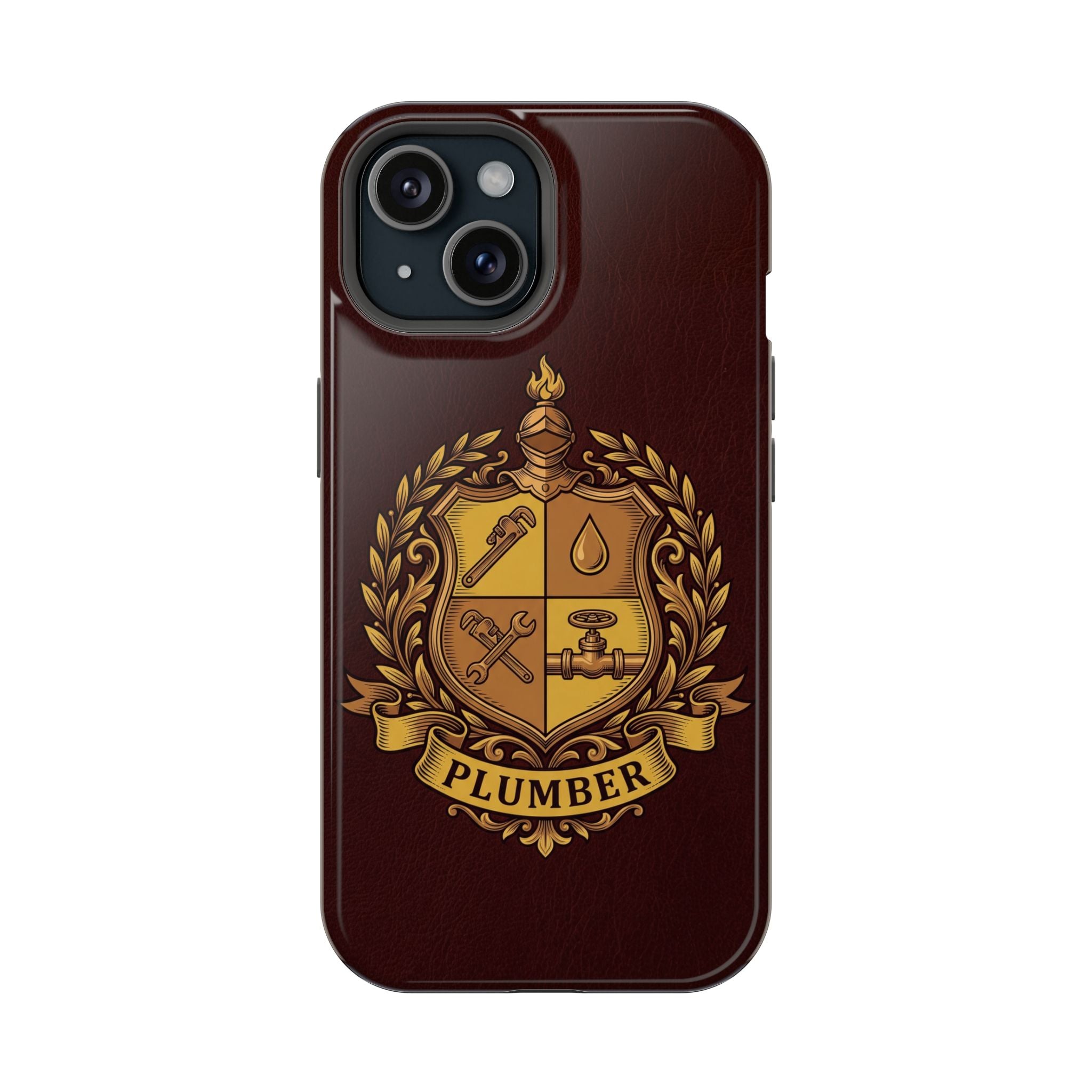 Plumber Crest Phone Case — Heraldic Shield Wireless Charging Cover