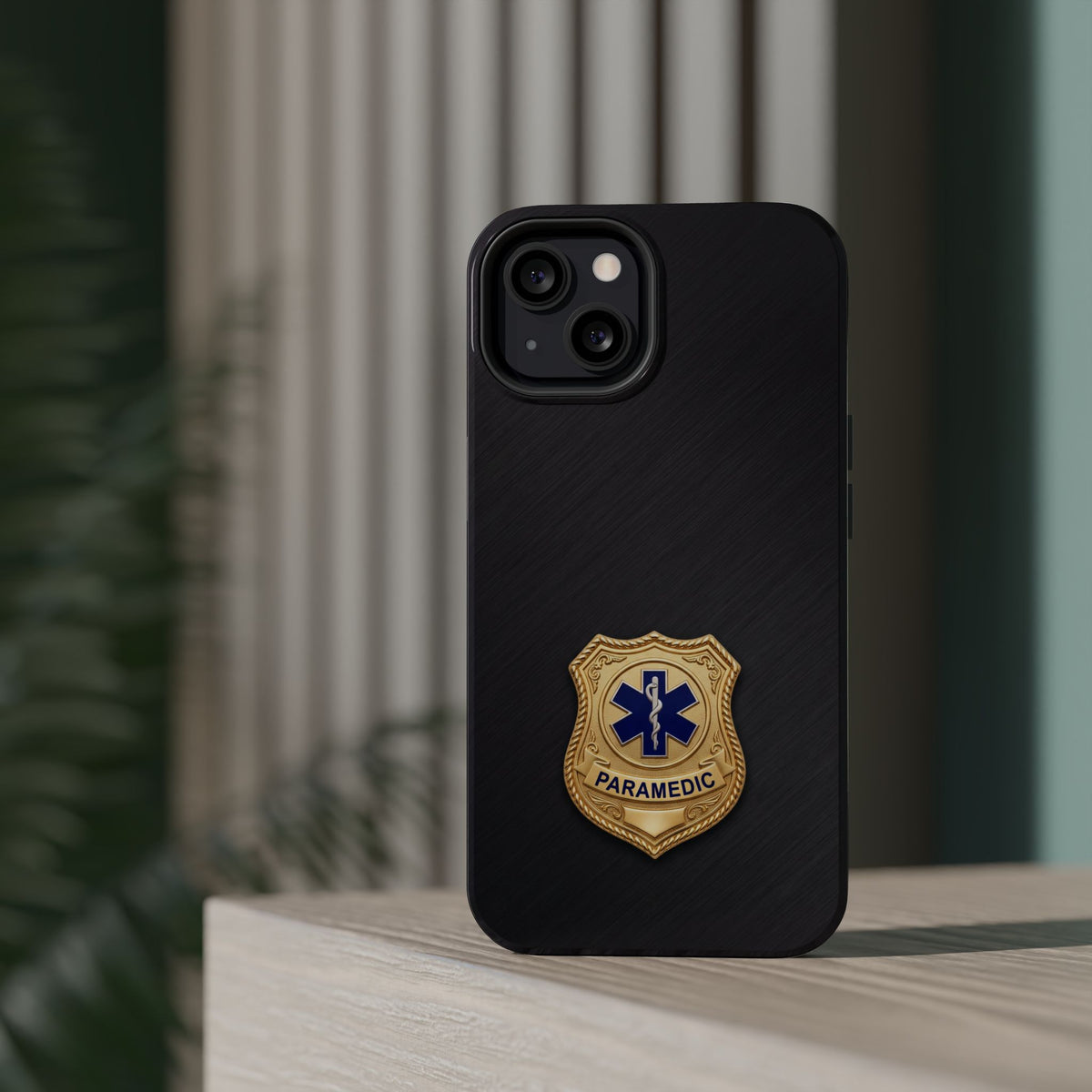 Gold Paramedic Badge Phone Case — Magnetic Wireless Charging Cover