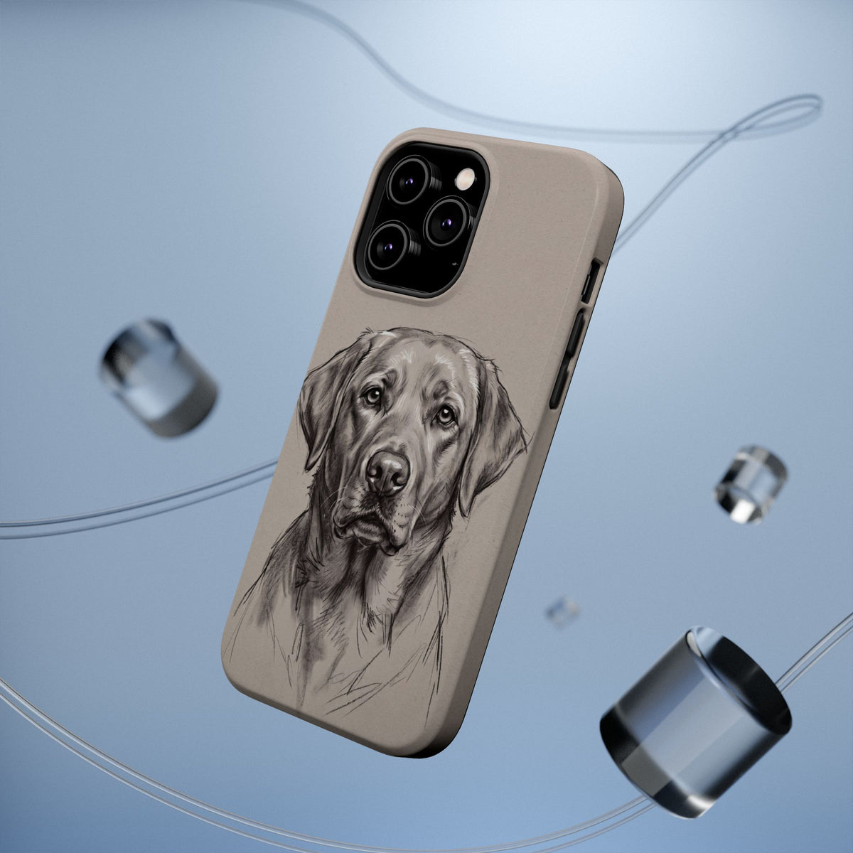 Charcoal Sketch Labrador Phone Case — Tough Magnetic Case with Wireless Charging