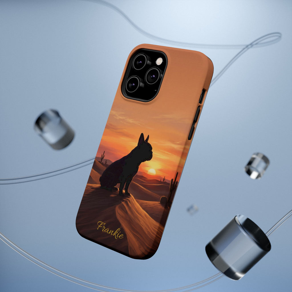 Personalized French Bulldog Desert Sunset Phone Case — Wireless Charging Cover