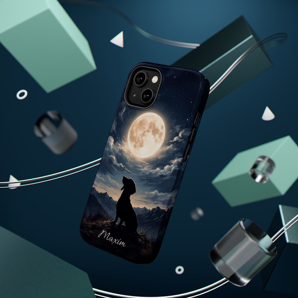 Personalized Dachshund Moonlight Phone Case — Wireless Charging Cover