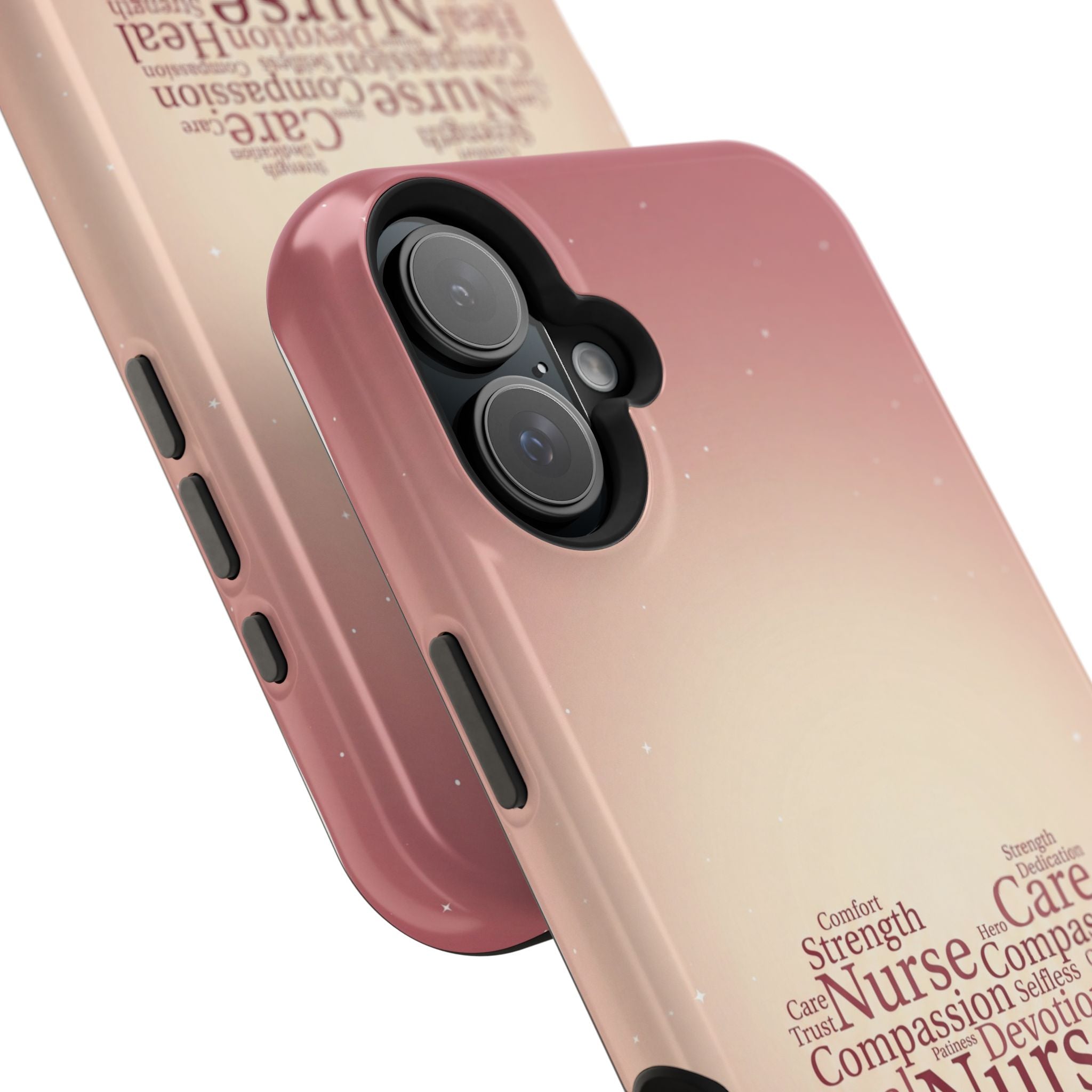 Nurse Heart Word Art Phone Case — Impact-Resistant Wireless Charging Cover