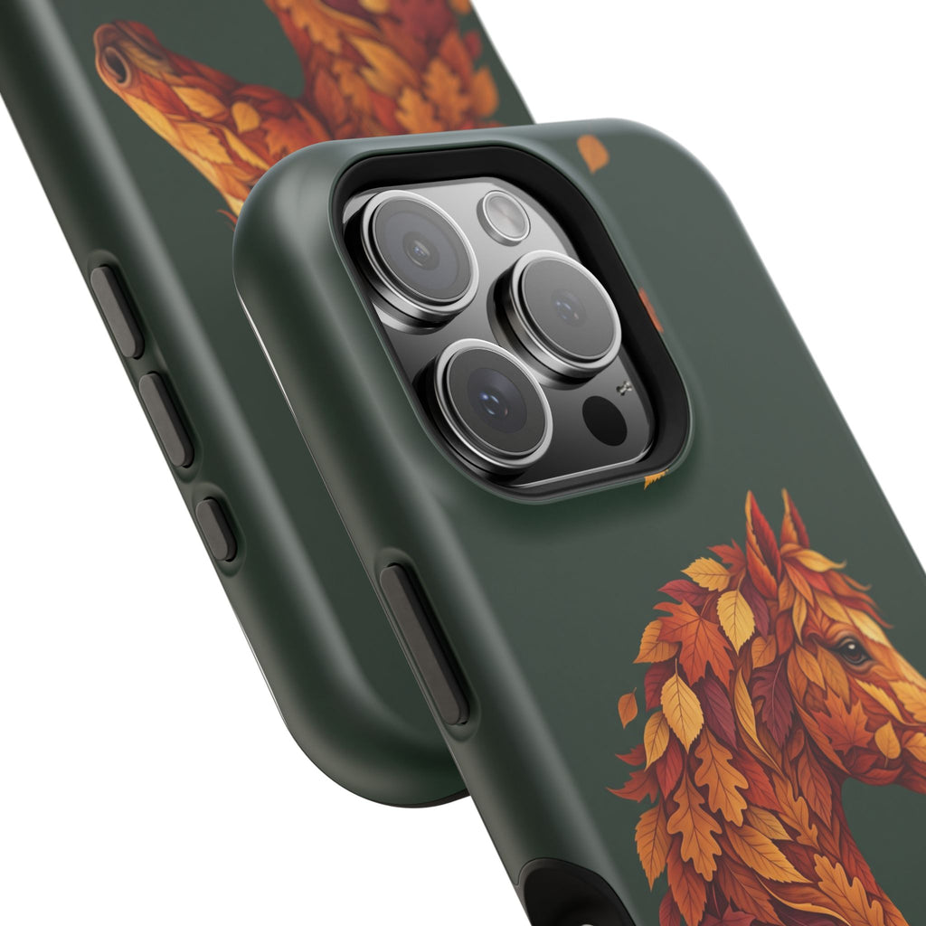 Autumn Leaves Horse Phone Case — Tough Magnetic Case with Wireless Charging
