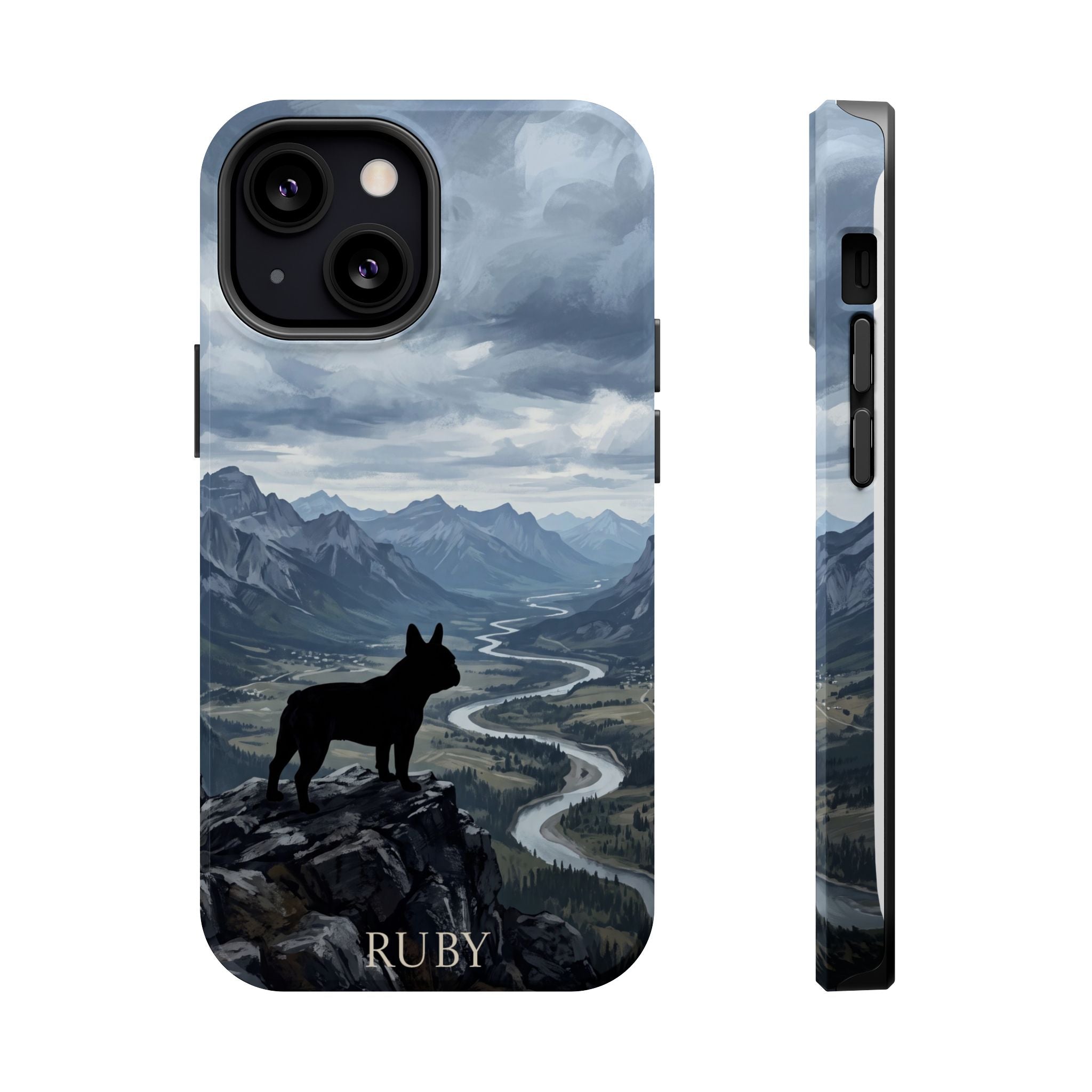 Personalized French Bulldog Mountain Valley Phone Case — Wireless Charging Cover