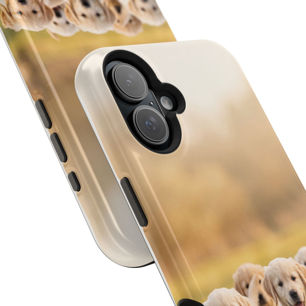 Golden Retriever Puppies Phone Case — Impact-Resistant Wireless Charging Cover