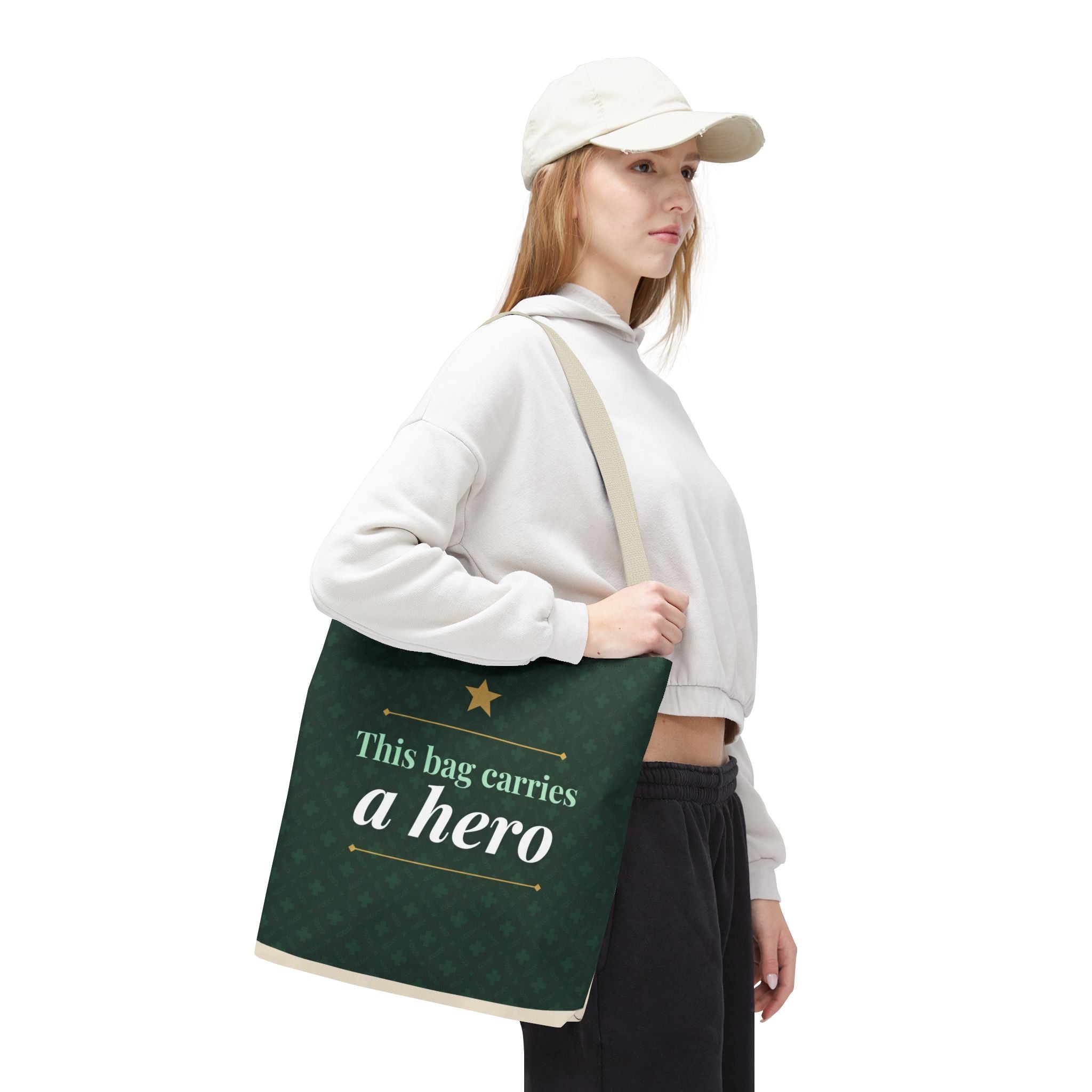 This Bag Carries a Hero Tote | Nurse Gift Tote Bag | Essential Worker Appreciation Gift | Premium Polyester Carry-All
