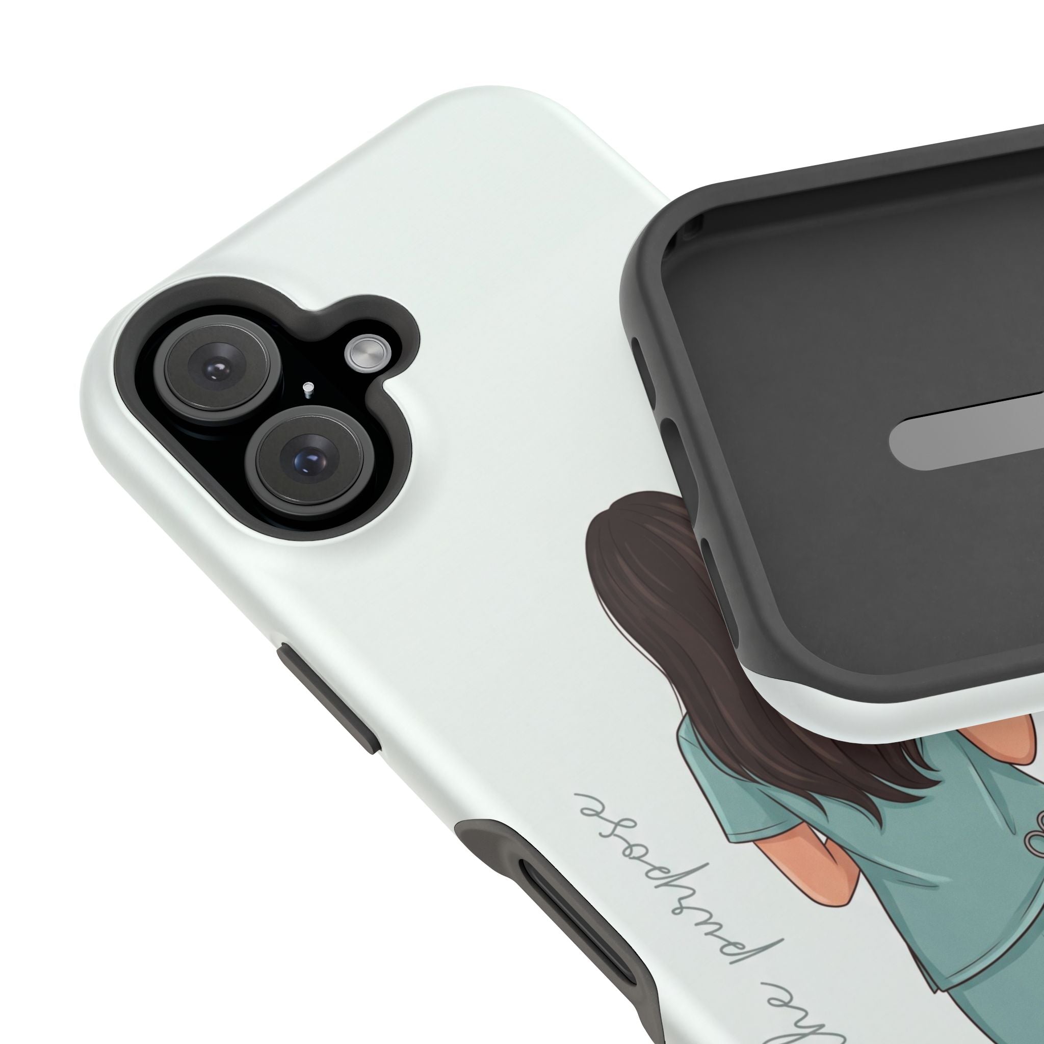 Nurse Illustration Phone Case — Impact-Resistant Wireless Charging Cover