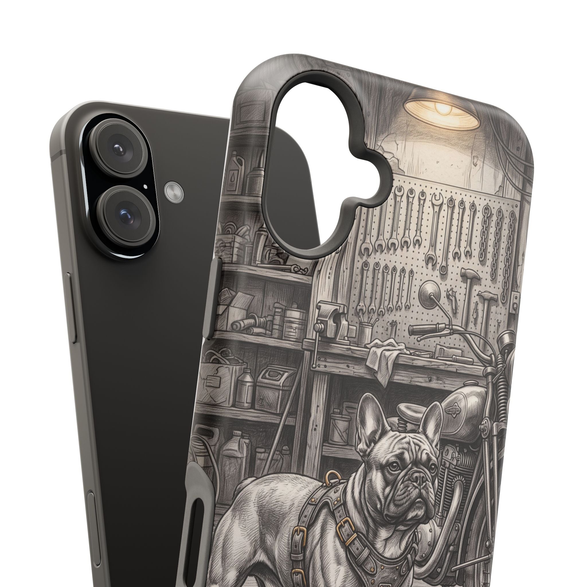 Personalized French Bulldog Vintage Street Phone Case — Wireless Charging Cover