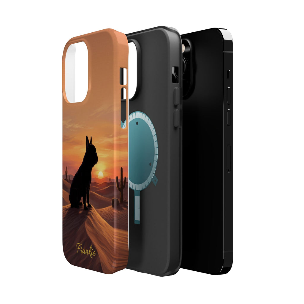 Personalized French Bulldog Desert Sunset Phone Case — Wireless Charging Cover