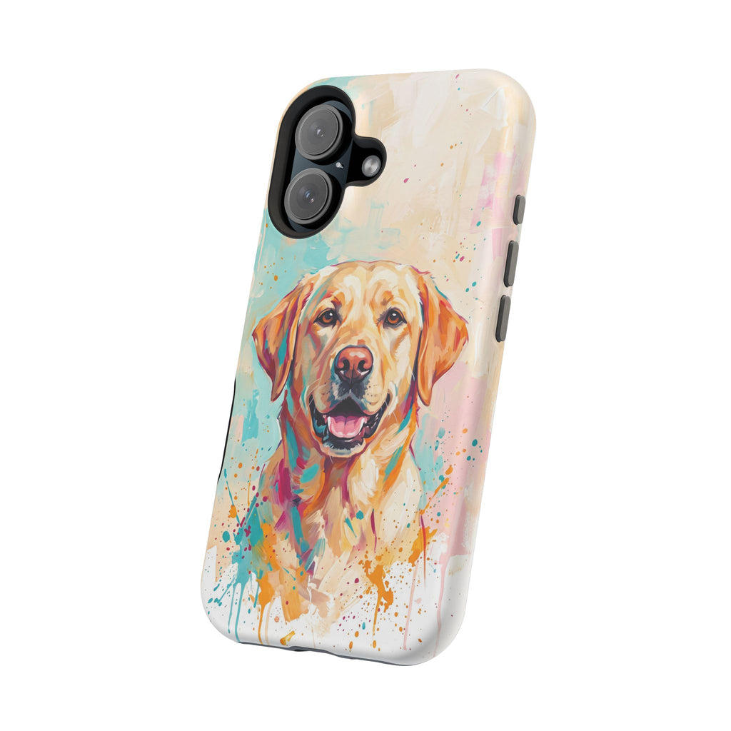 Yellow Labrador Colour Splash Phone Case — Tough Magnetic Case with Wireless Charging