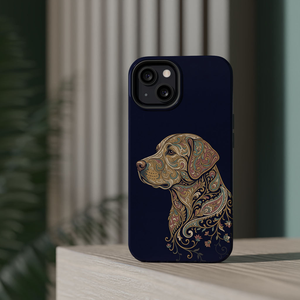 Paisley Labrador Phone Case — Tough Magnetic Case with Wireless Charging
