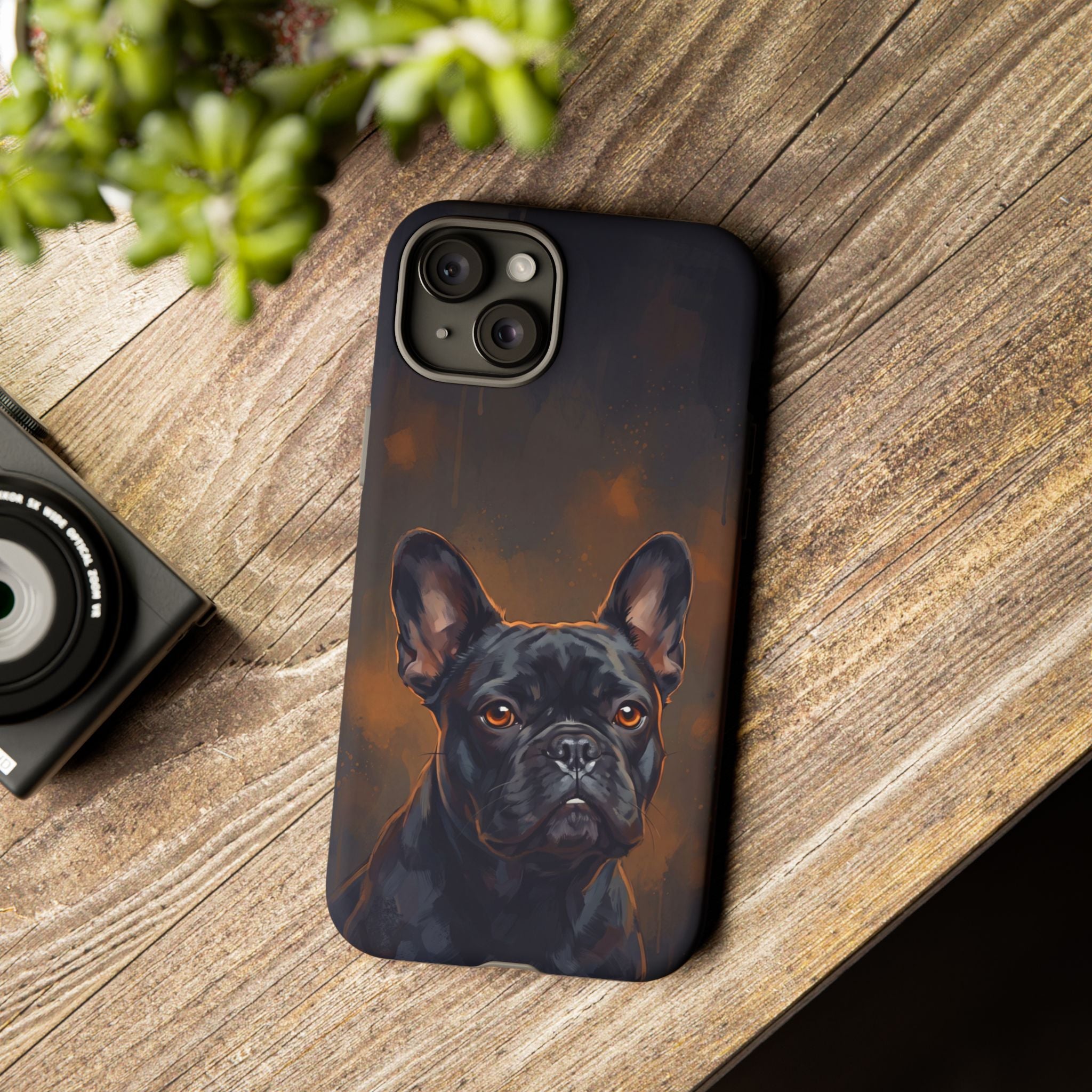 Moody French Bulldog Portrait Phone Case | Dramatic Studio Photography Style | iPhone & Samsung