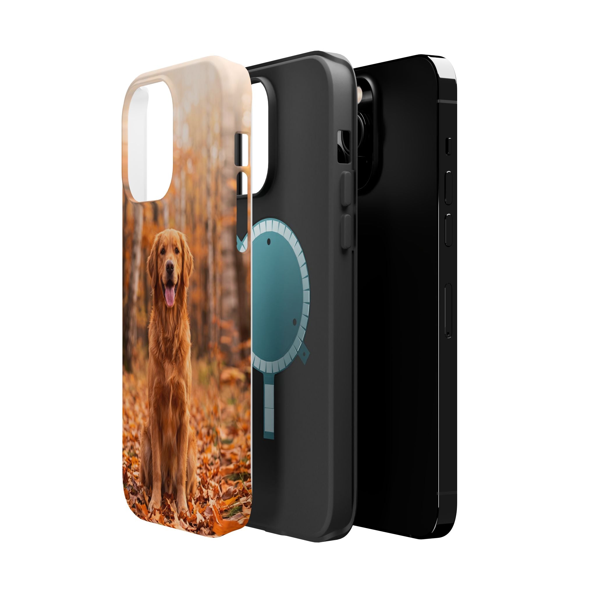 Autumn Golden Retriever Phone Case — Impact-Resistant Wireless Charging Cover