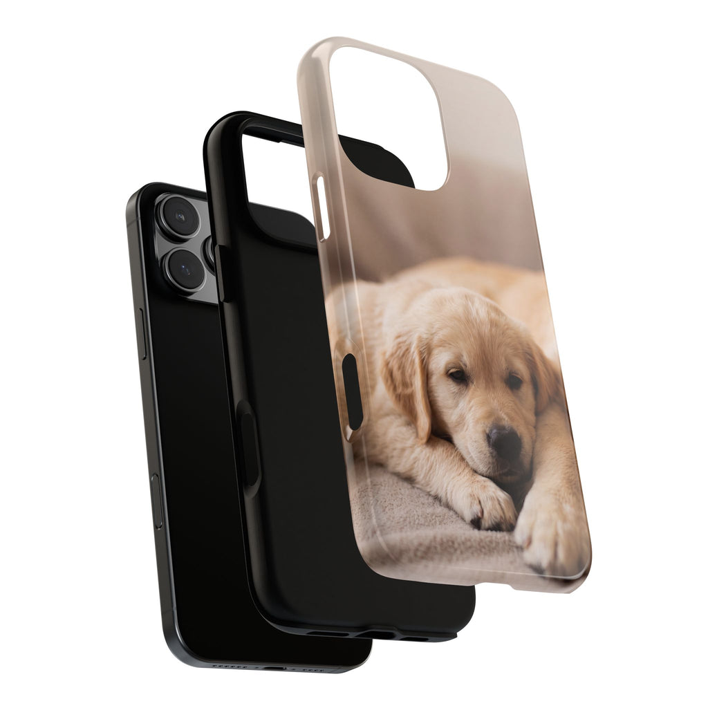 Sleepy Golden Retriever Puppy Phone Case | Cozy Cuddly Puppy Portrait | Samsung & iPhone