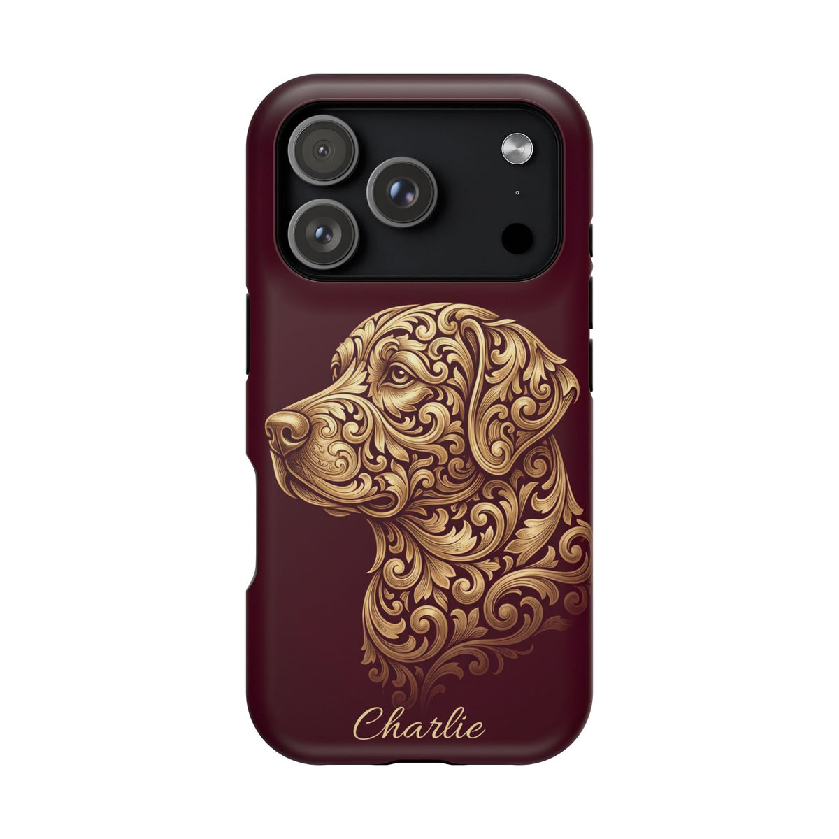 Personalized Gold Filigree Labrador Phone Case — Tough Magnetic Case with Wireless Charging
