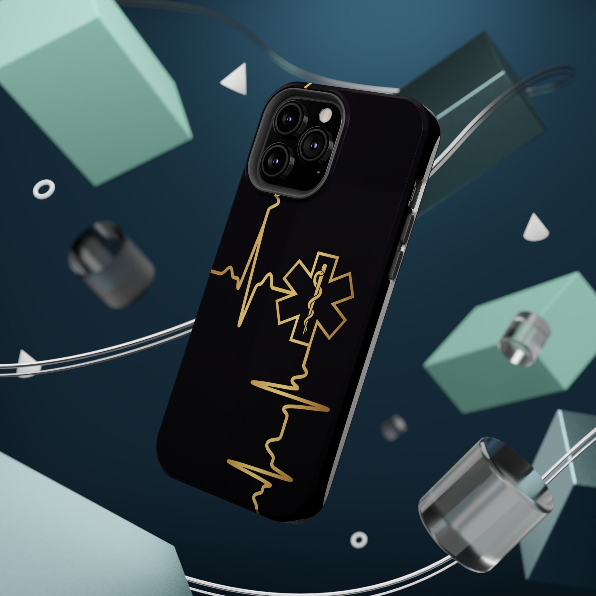 Paramedic/EMT Heartbeat Line Phone Case — Magnetic Wireless Charging Cover