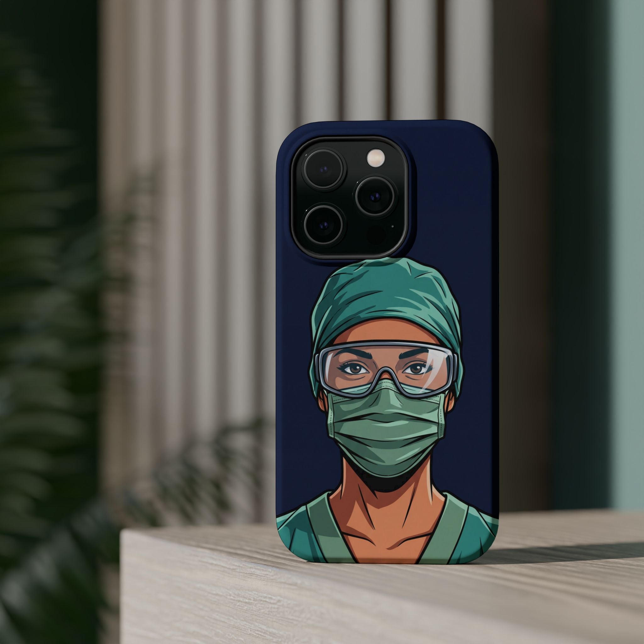 Bold Nurse Portrait Phone Case — Magnetic Wireless Charging Cover