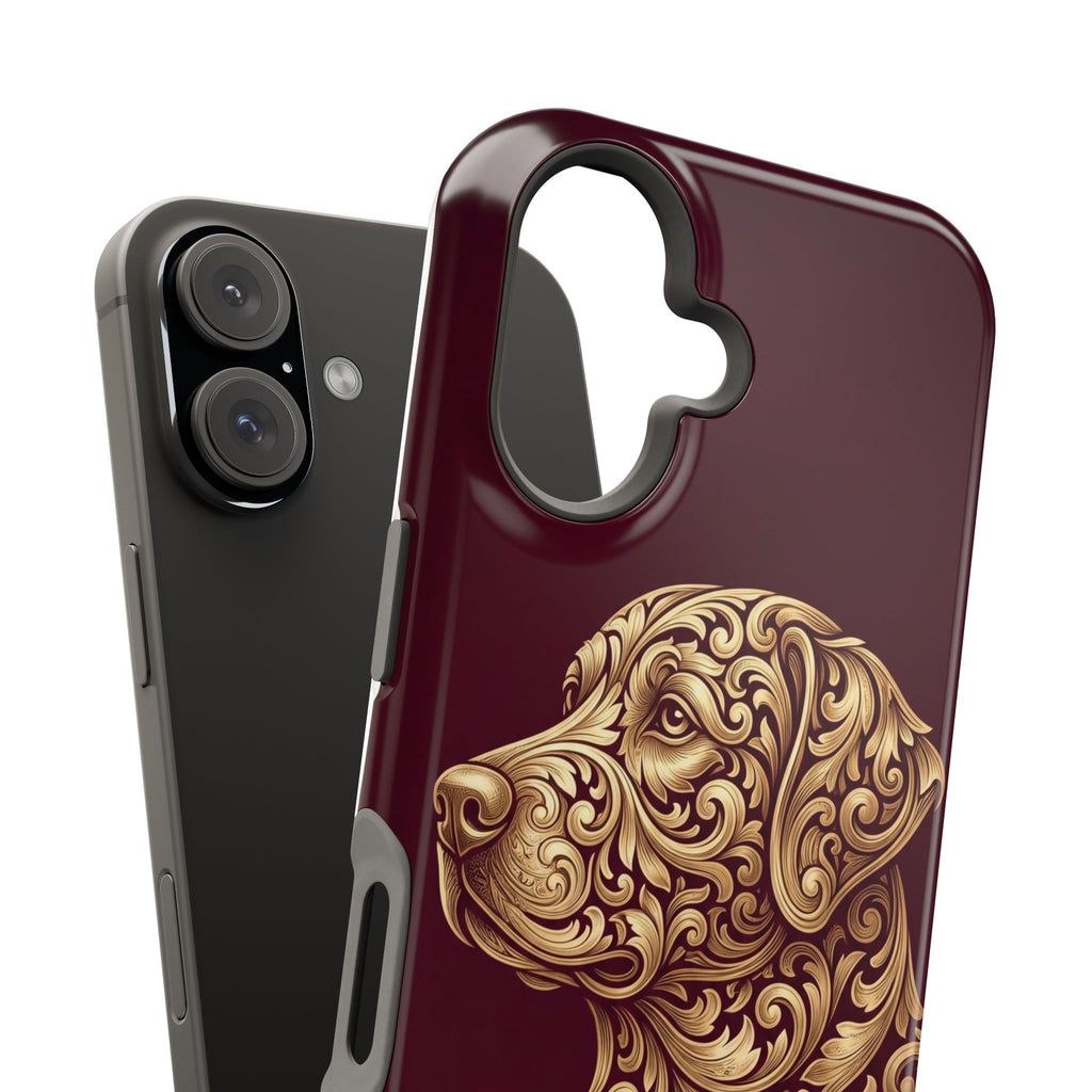 Personalized Gold Filigree Labrador Phone Case — Tough Magnetic Case with Wireless Charging