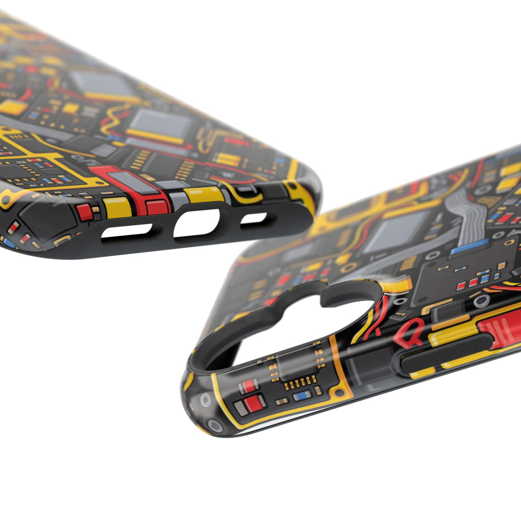 Voltage Board Phone Case — Yellow Circuit Wireless Charging Cover