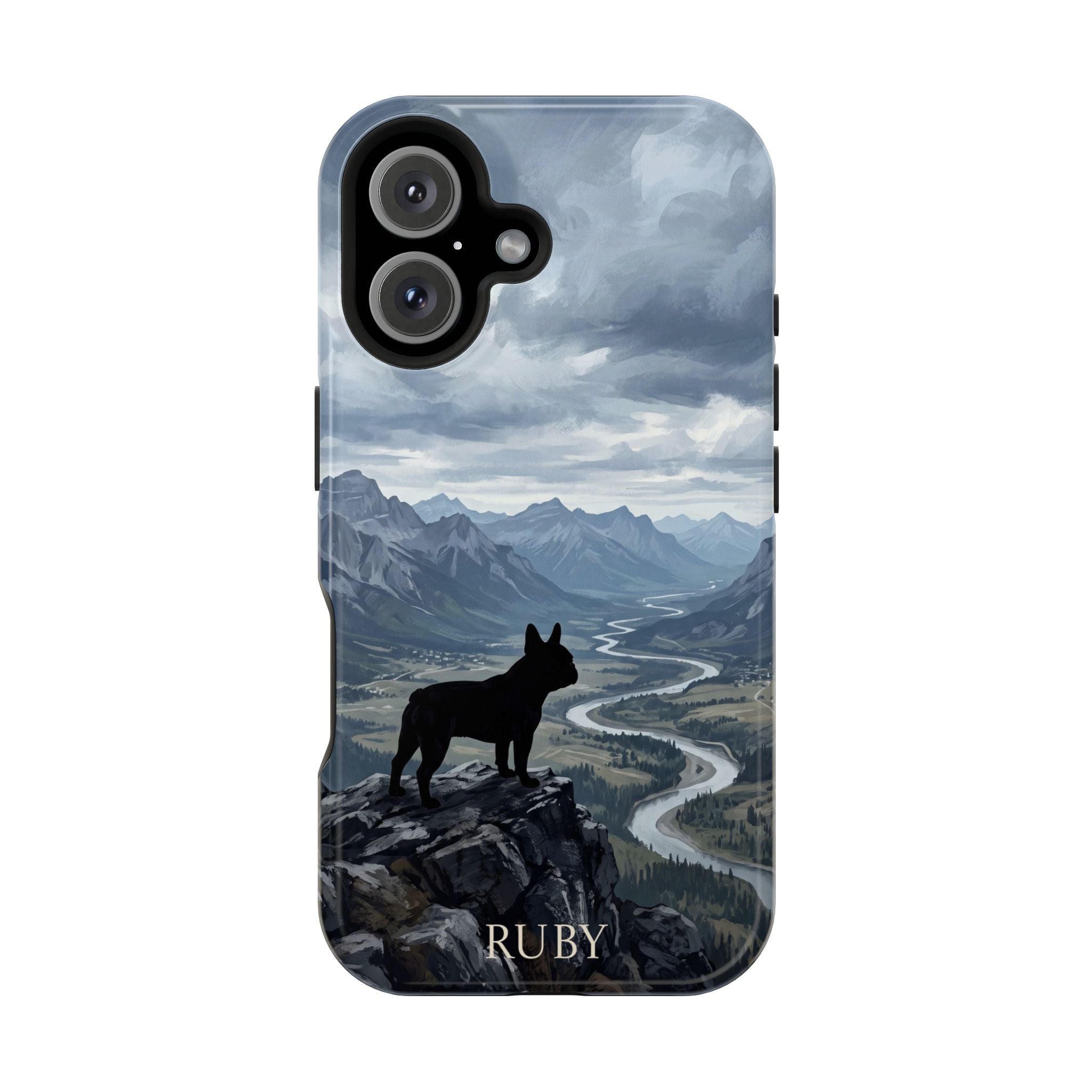 Personalized French Bulldog Mountain Valley Phone Case — Wireless Charging Cover