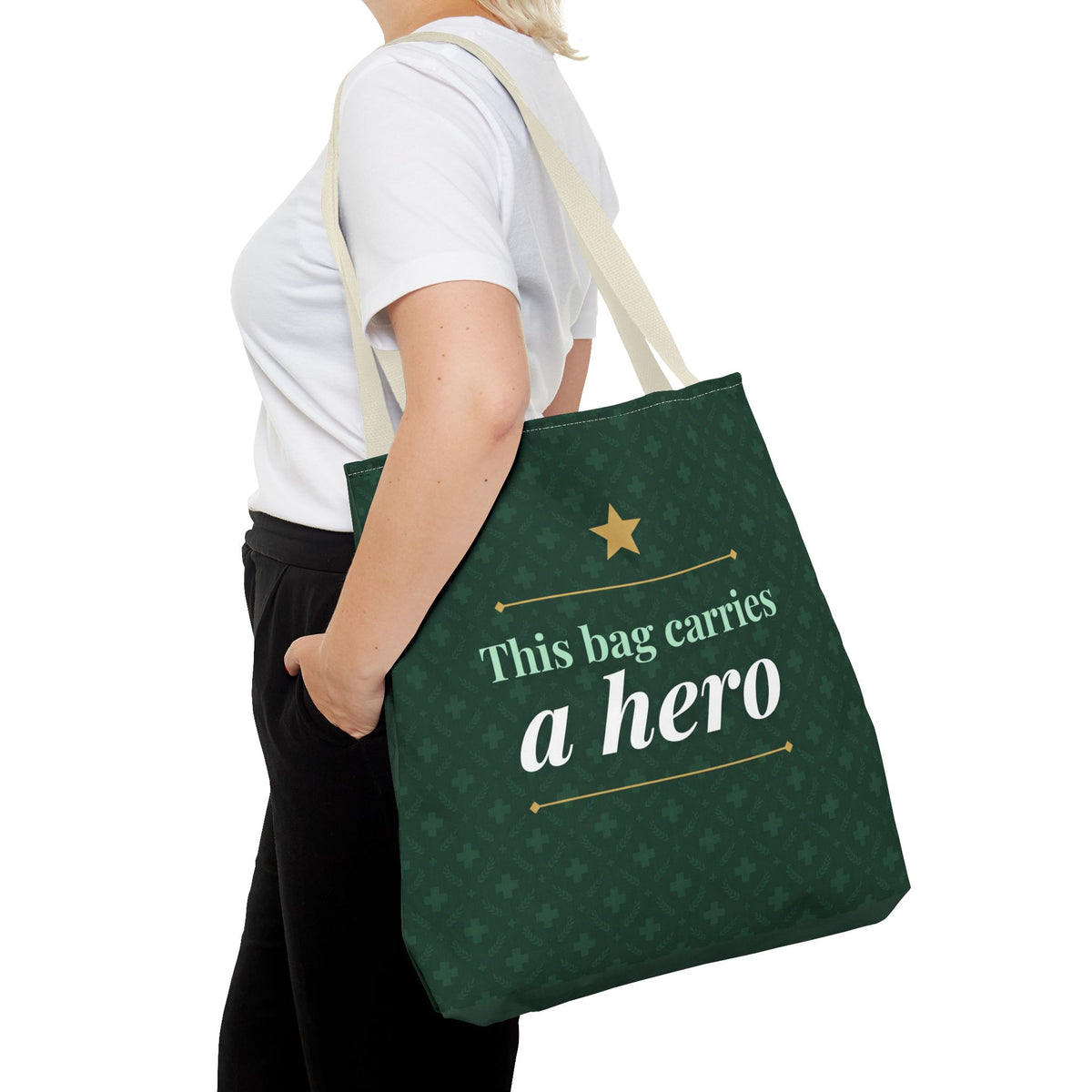 This Bag Carries a Hero Tote | Nurse Gift Tote Bag | Essential Worker Appreciation Gift | Premium Polyester Carry-All