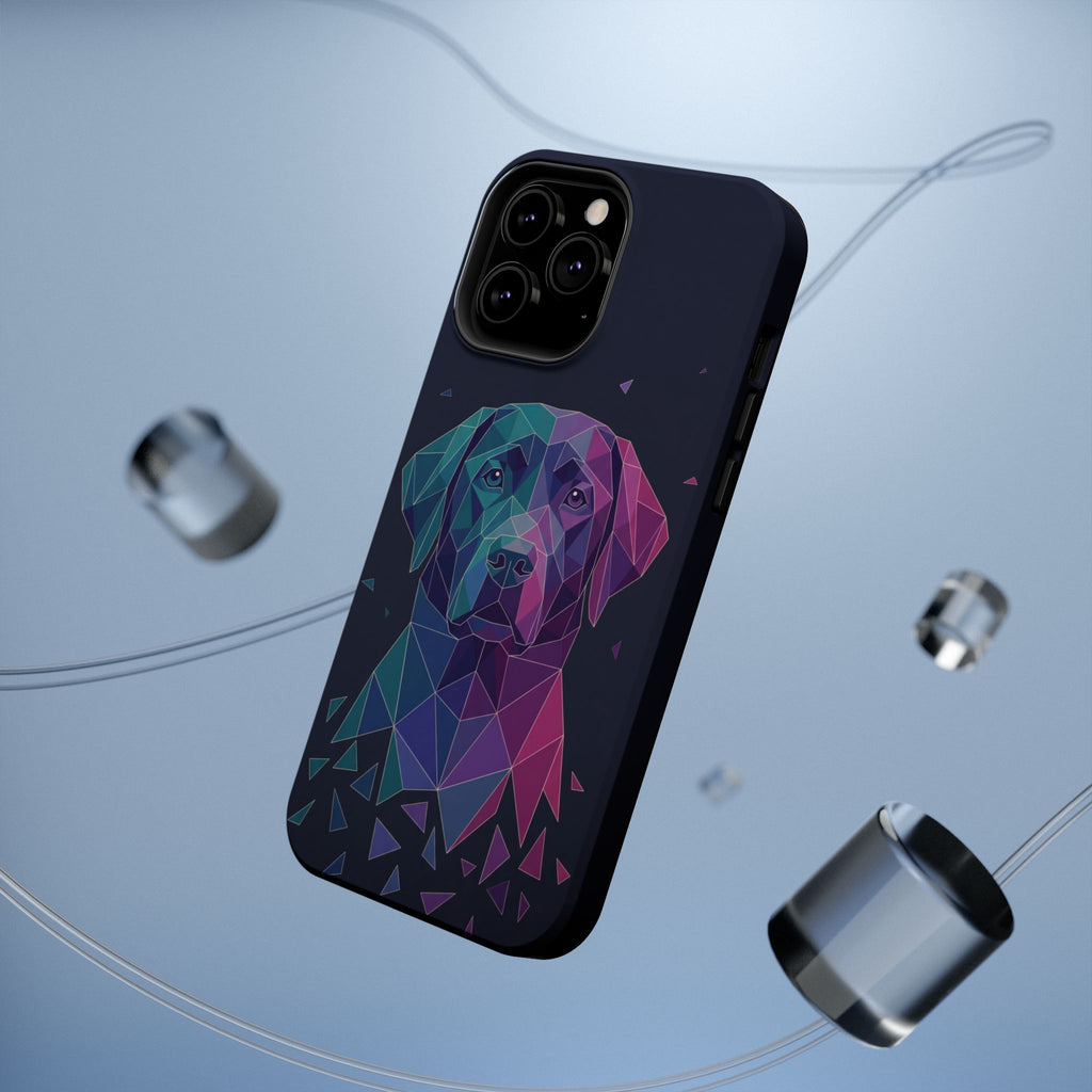 Geometric Labrador Phone Case — Tough Magnetic Case with Wireless Charging