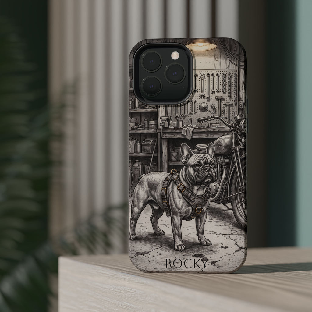 Personalized French Bulldog Vintage Street Phone Case — Wireless Charging Cover