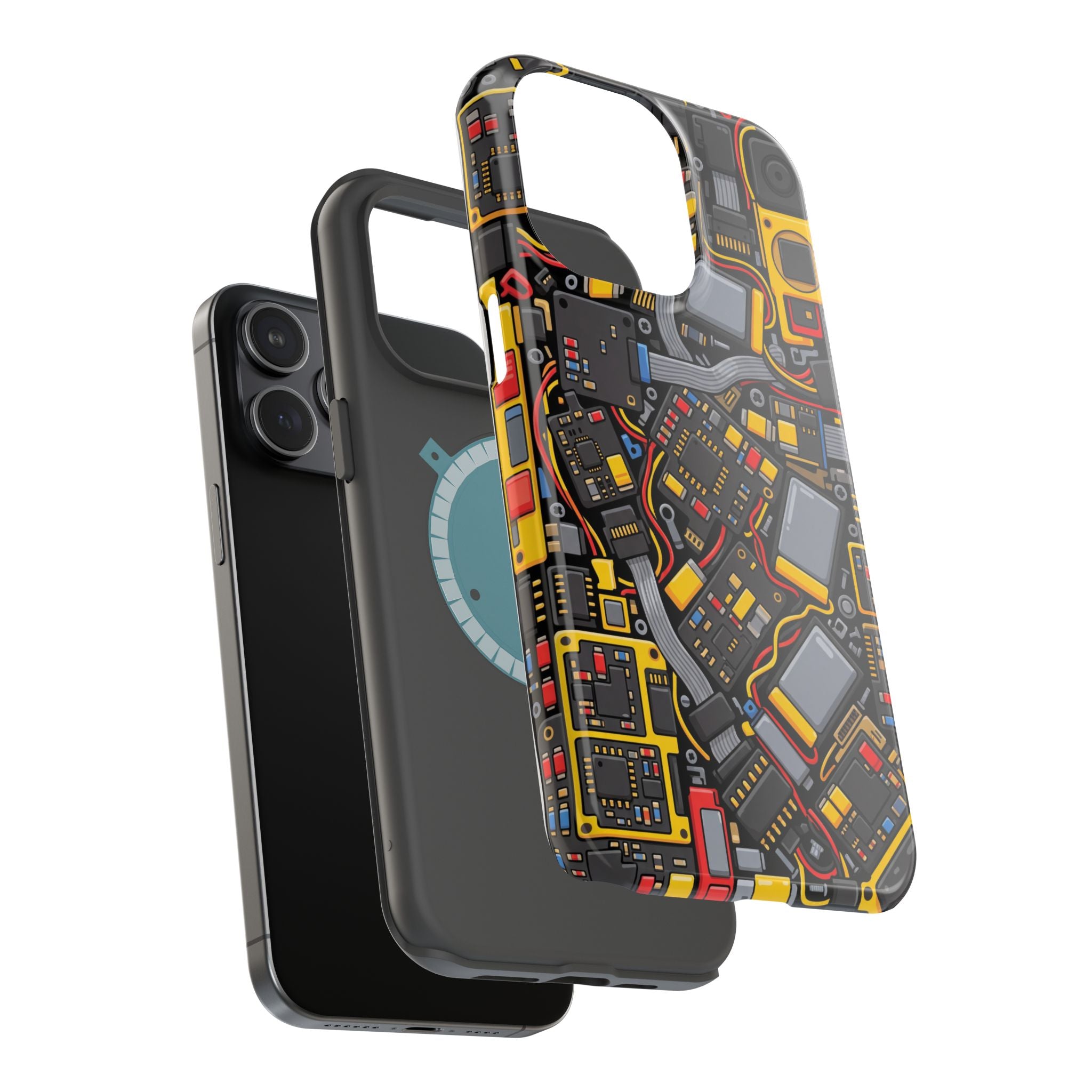 Voltage Board Phone Case — Yellow Circuit Wireless Charging Cover