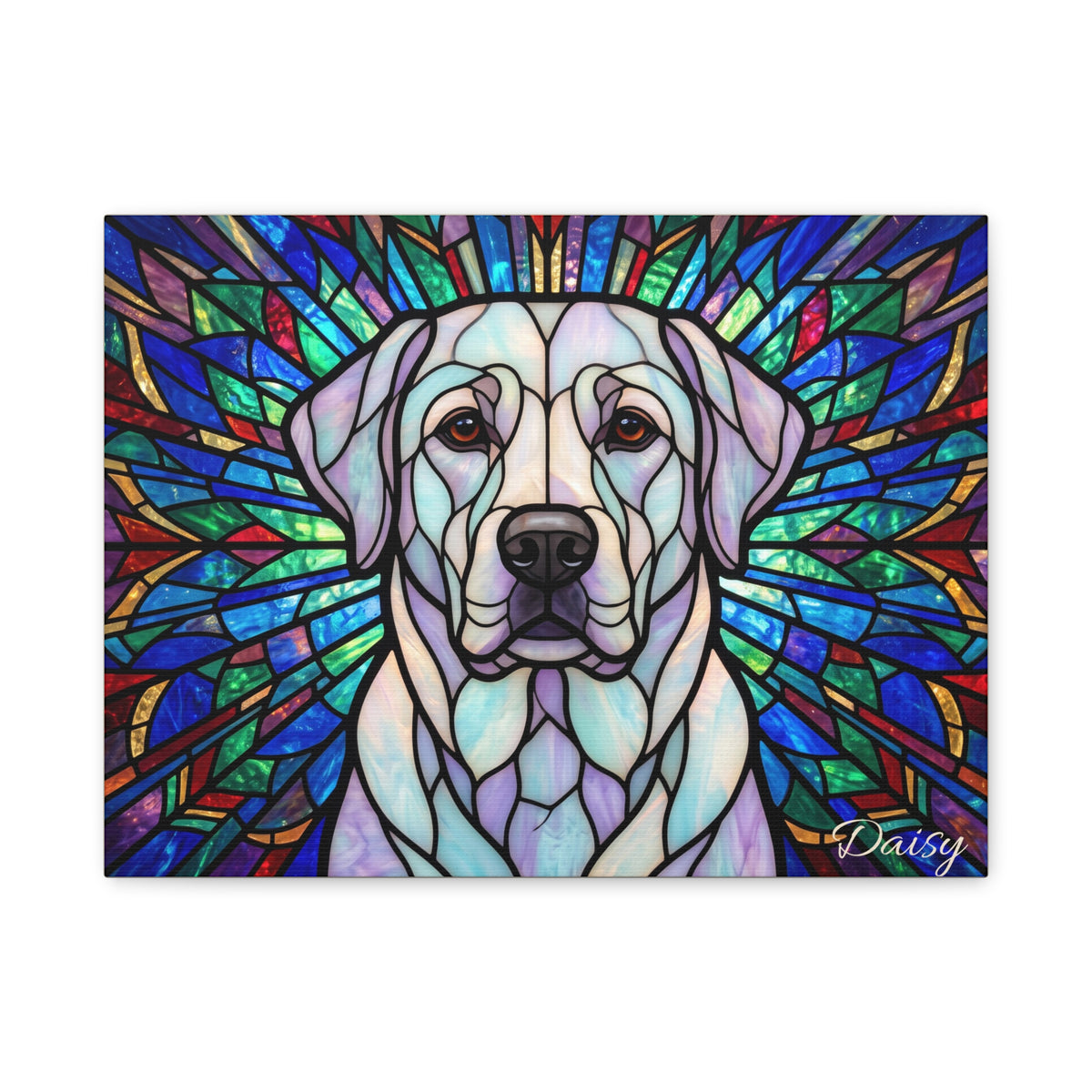 Labrador Personalized Canvas | Stained Glass Mosaic Wall Art
