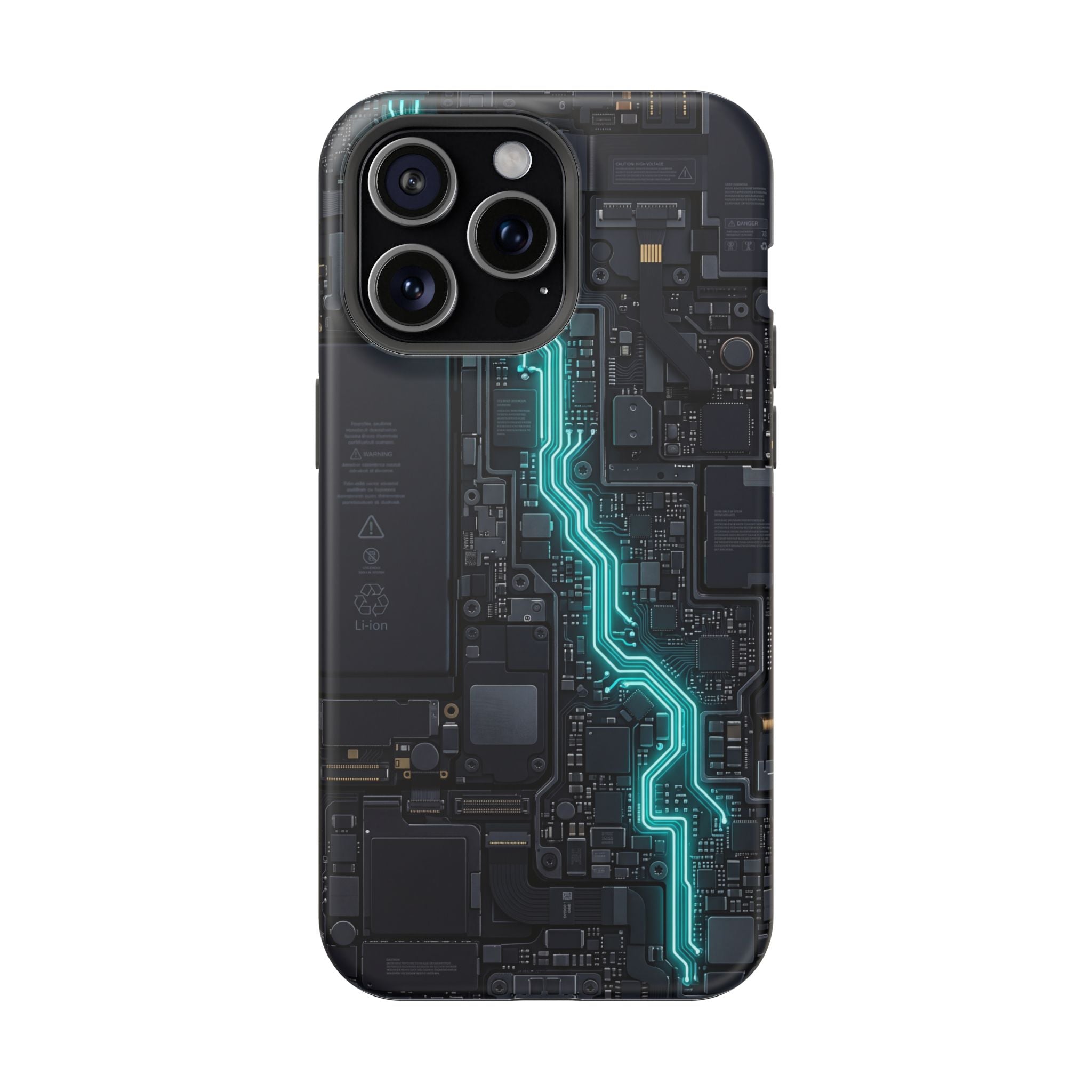 Cyan Bolt Electrician Phone Case — Electric Circuit Wireless Charging Cover