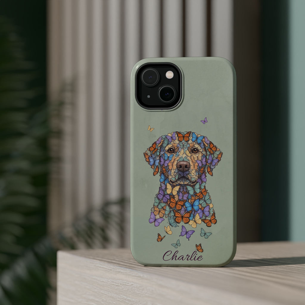 Personalized Butterfly Labrador Phone Case — Tough Magnetic Case with Wireless Charging