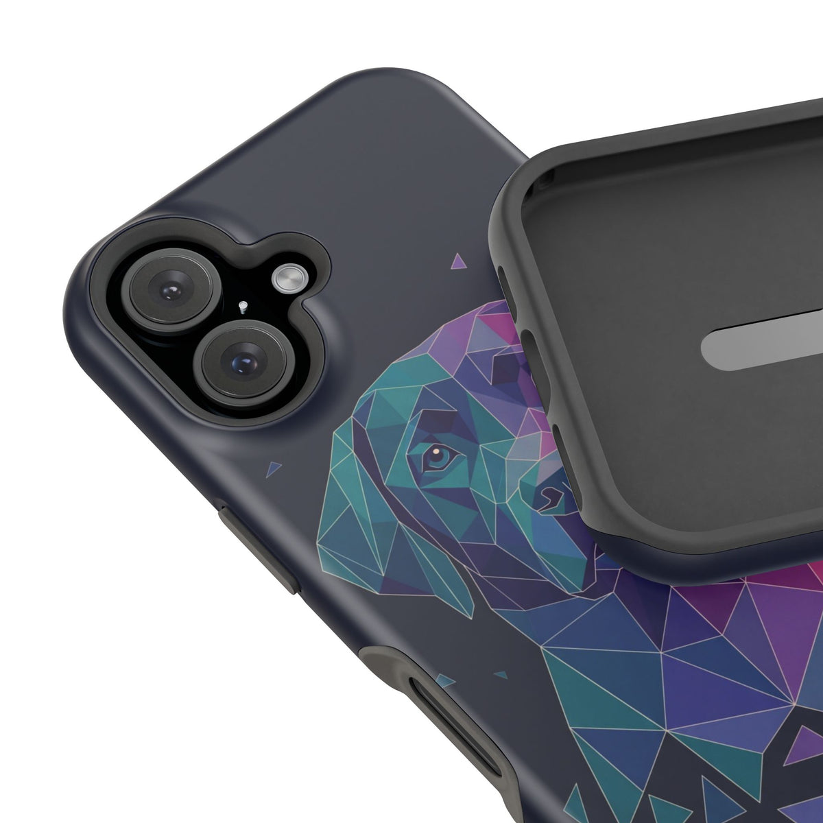 Geometric Labrador Phone Case — Tough Magnetic Case with Wireless Charging
