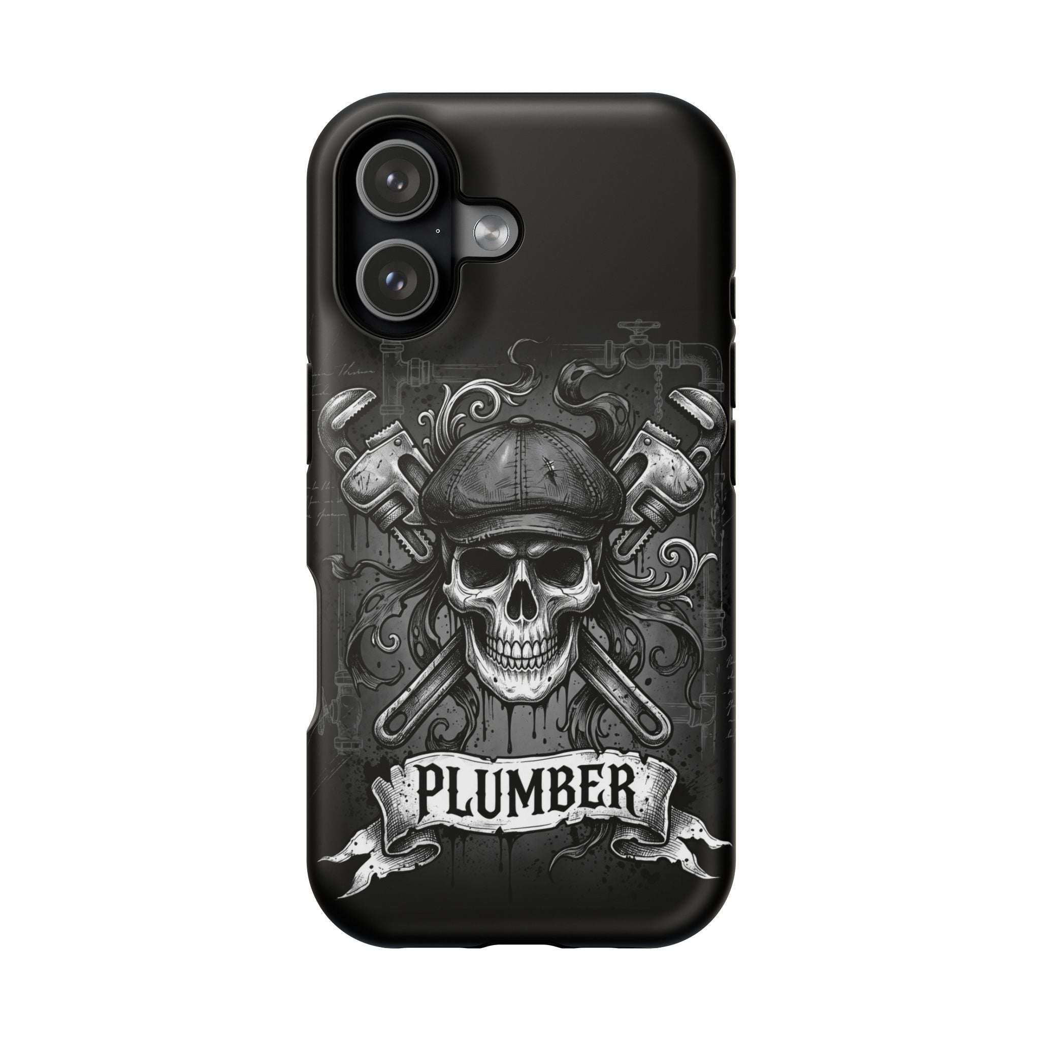 Skull & Wrenches Plumber Phone Case — Wireless Charging Cover