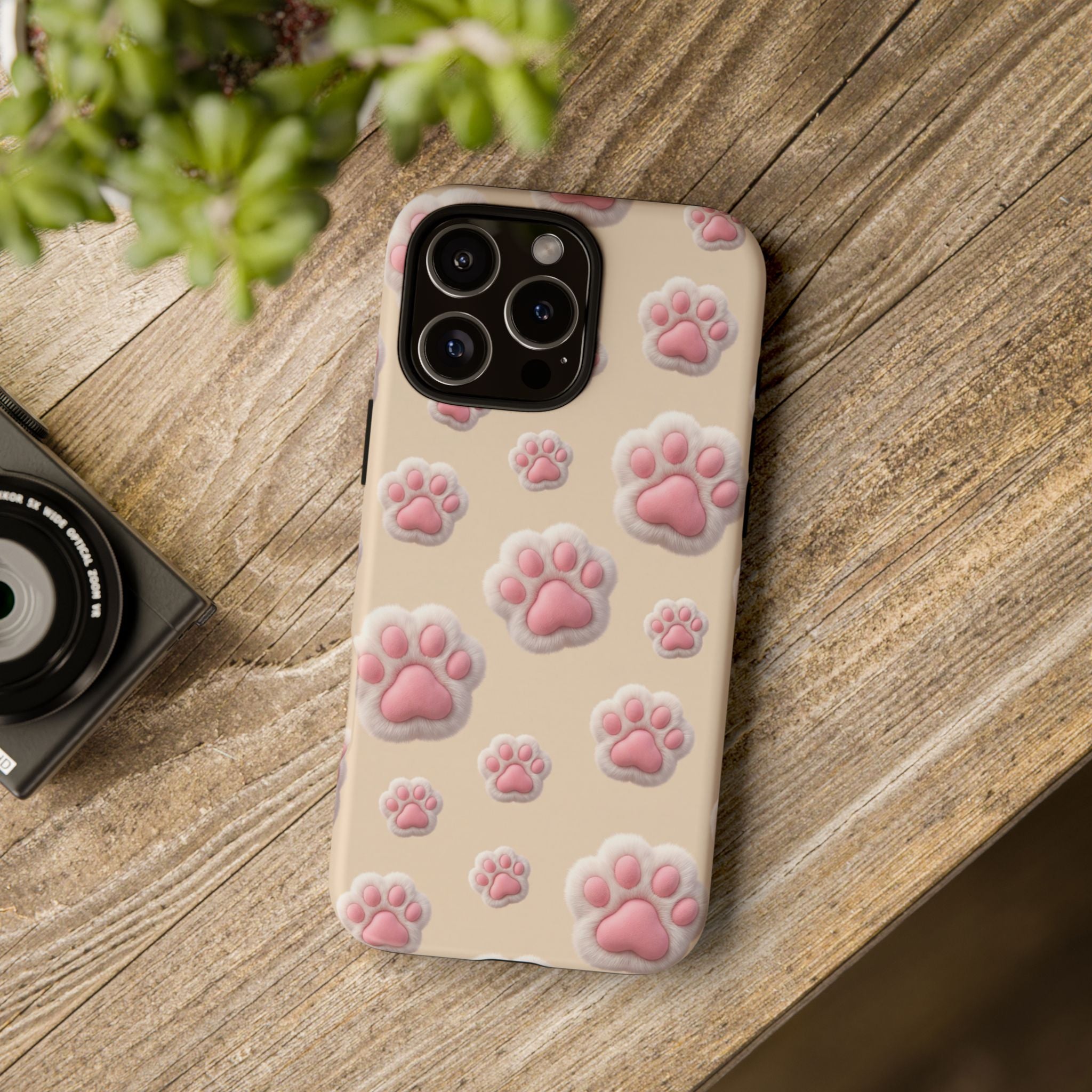 Golden Retriever Paw Print Phone Case | Cute Pink Paw Pattern for Dog Lovers | iPhone & Samsung
